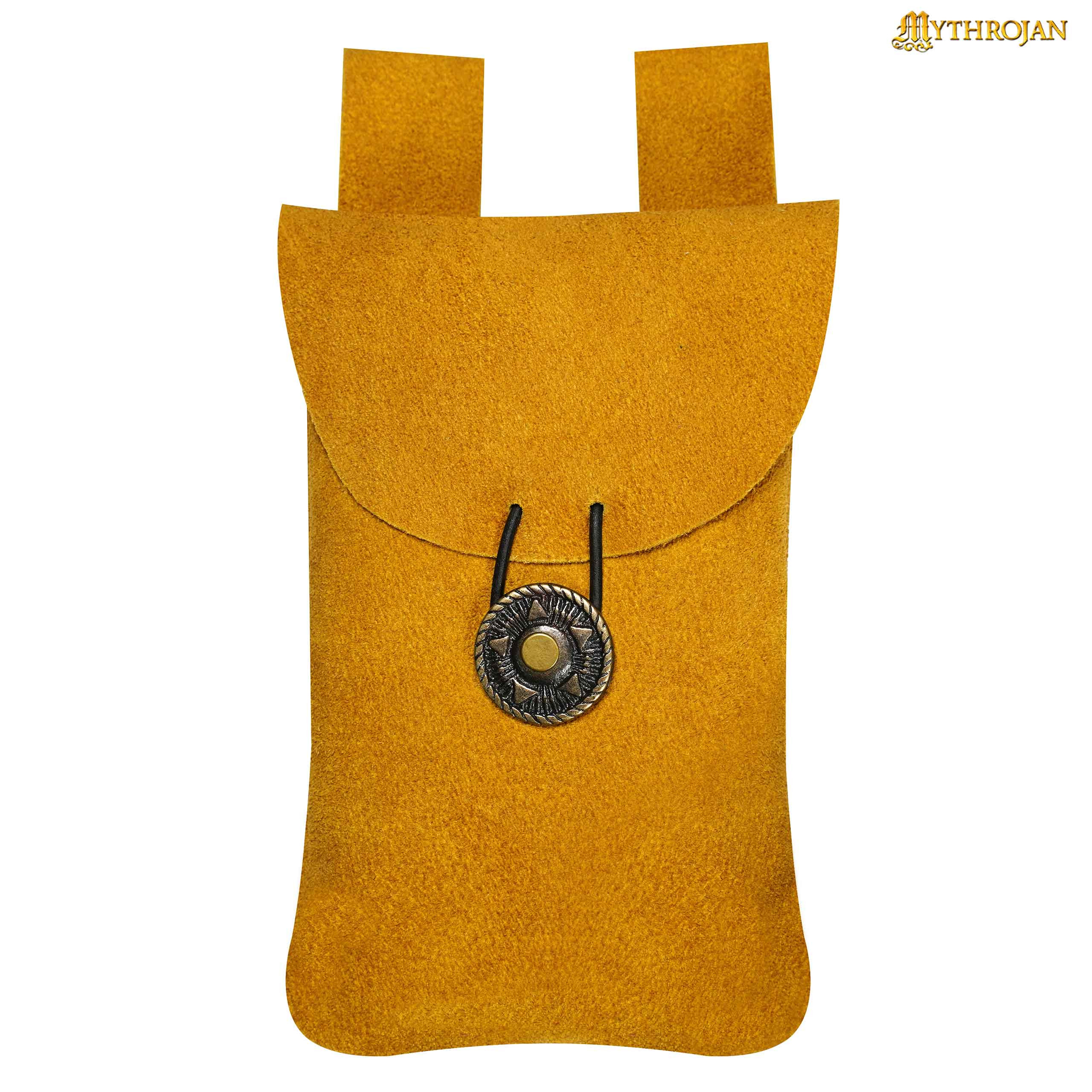 Bolsa riñonera medieval para recreacionistas, amarillo