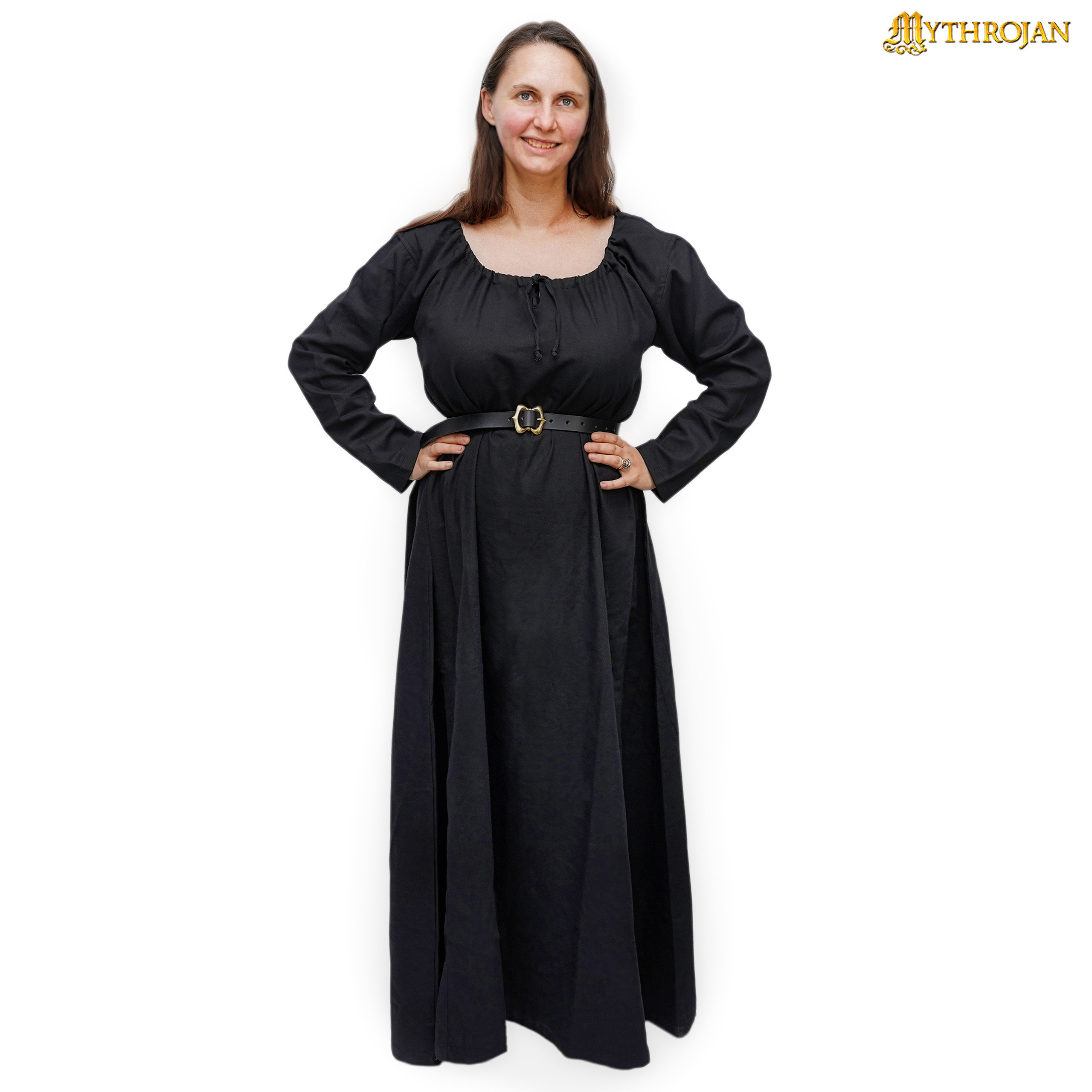 Vestido medieval largo modelo Maiden, negro