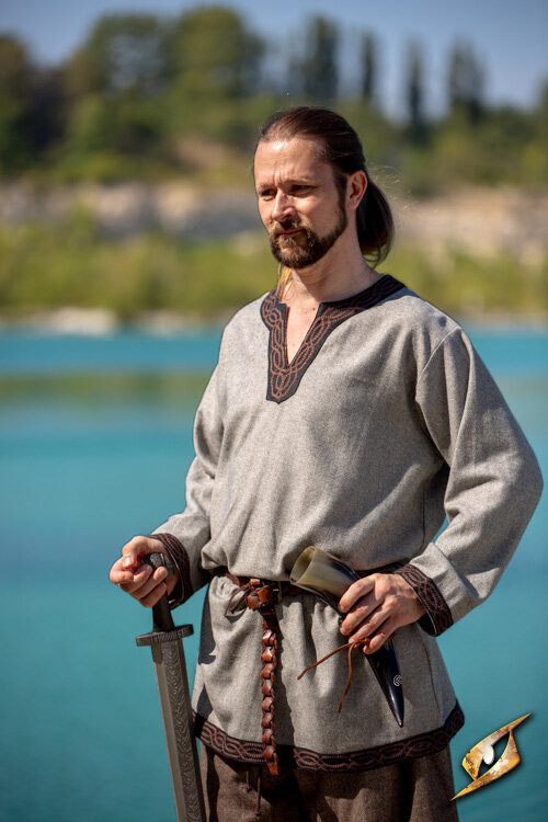 Túnica medieval hombre modelo Fimbul, color gris