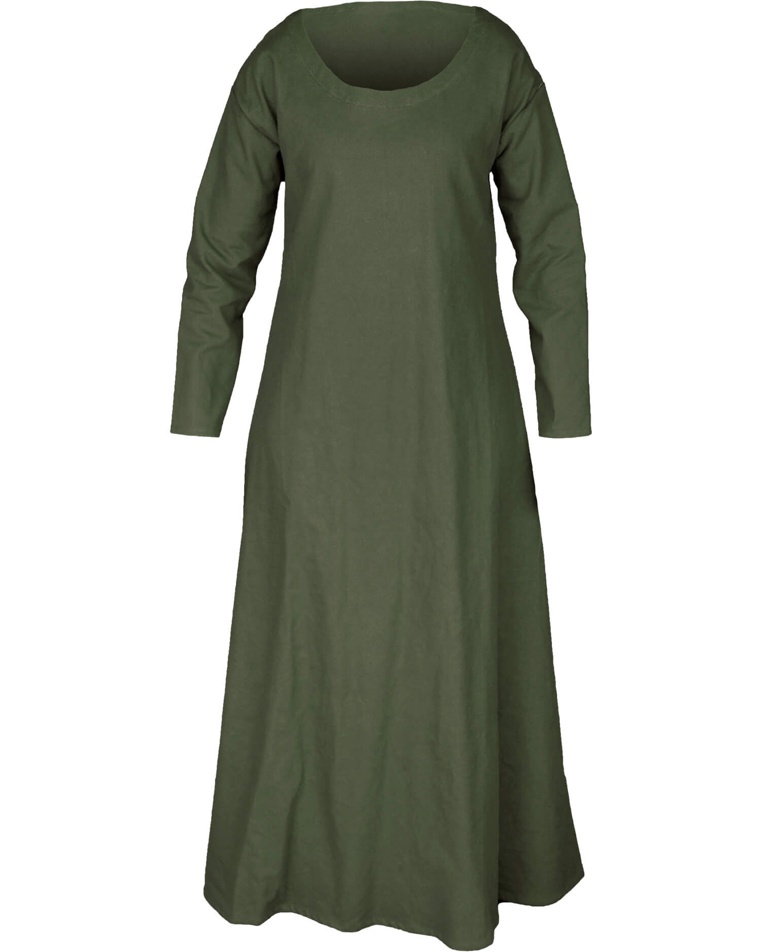 Túnica larga medieval algodón modelo Lenora, color verde