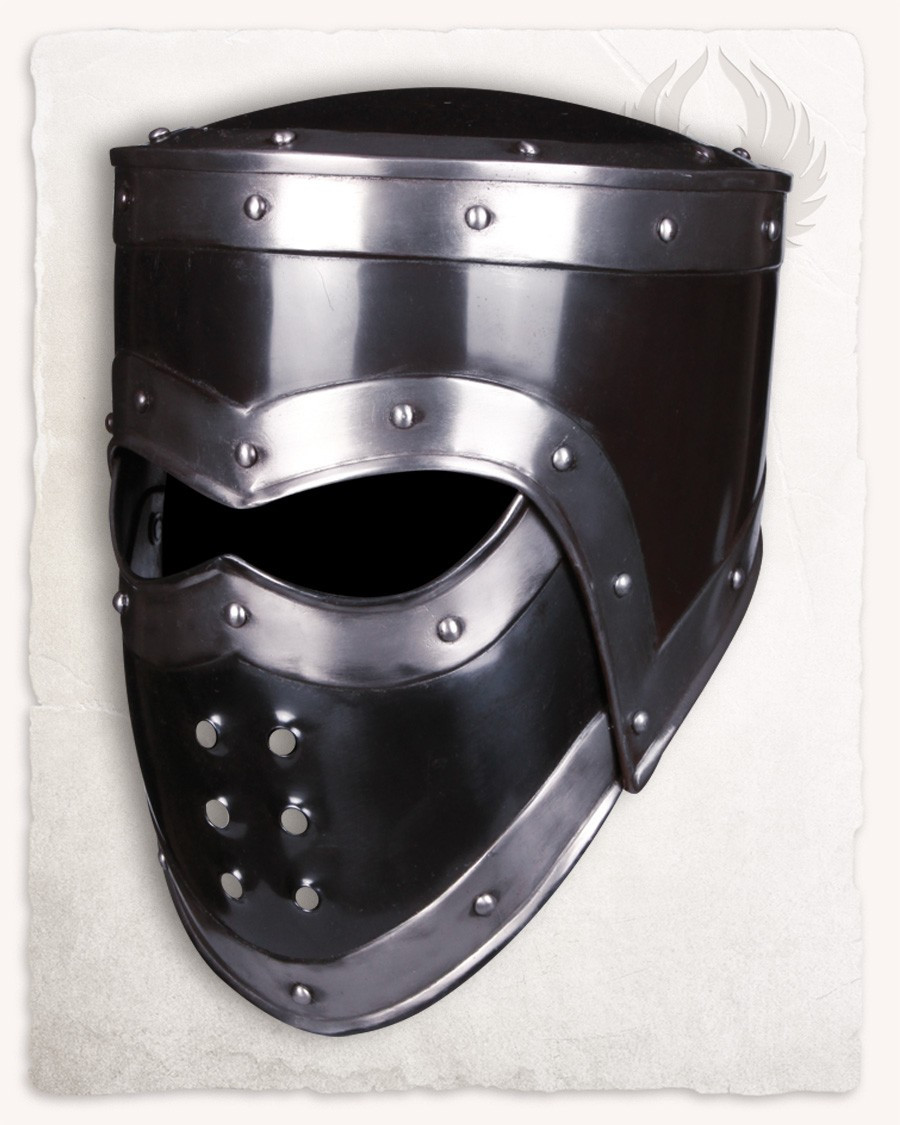 Casco medieval acero ennegrecido modelo Edward