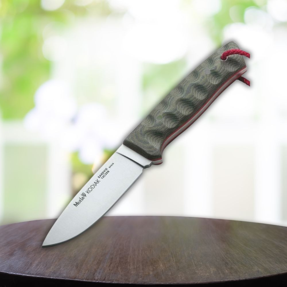 Cuchillo deportivo Muela Kodiak, micarta y funda Kydex desierto