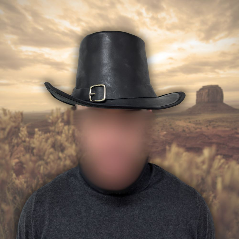 Sombrero de peregrino en cuero negro