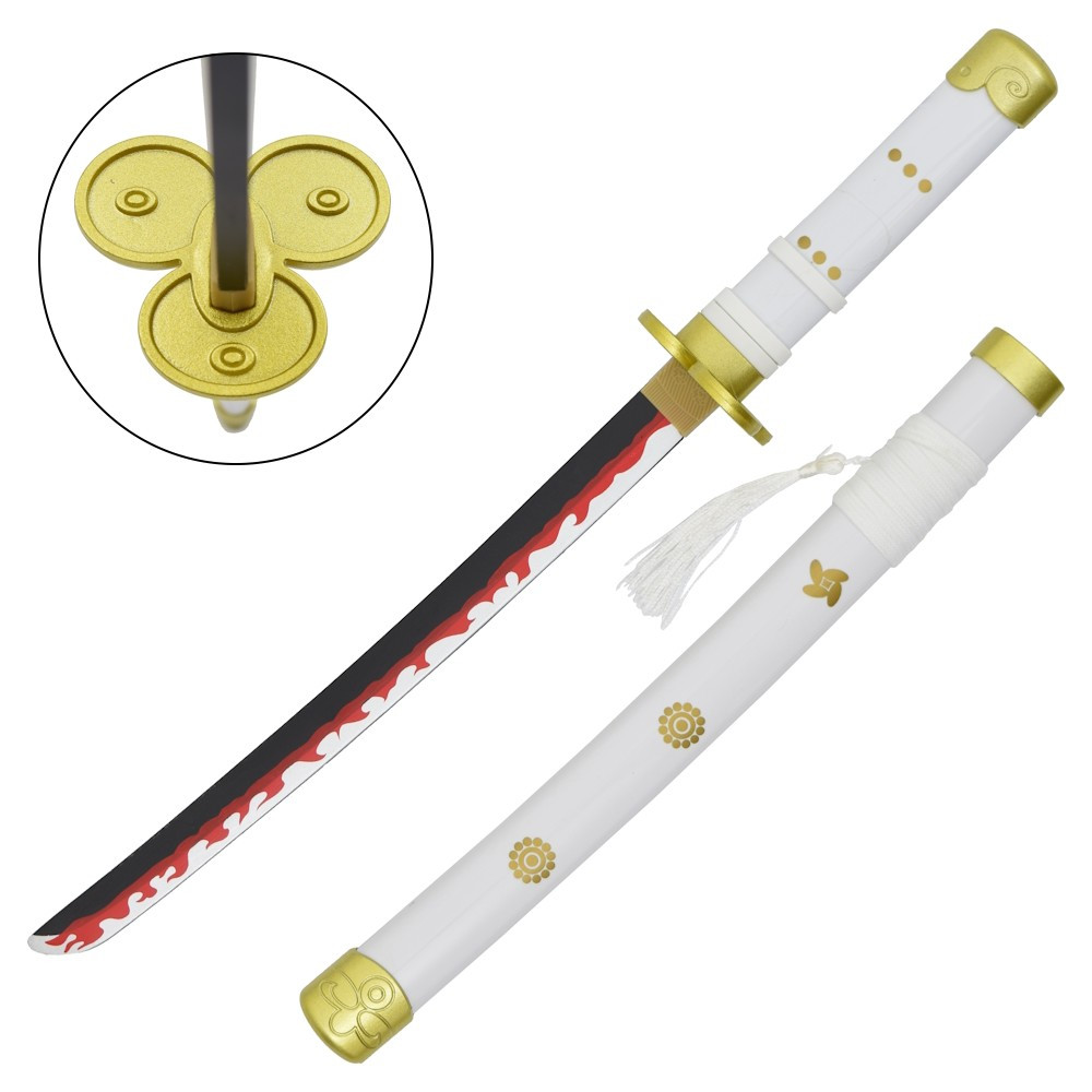Katana blanca bambú en miniatura Enma negra de Zoro - One Piece