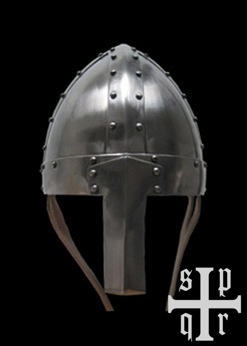 Casco medieval tipo Spangenhelm con nasal en acero