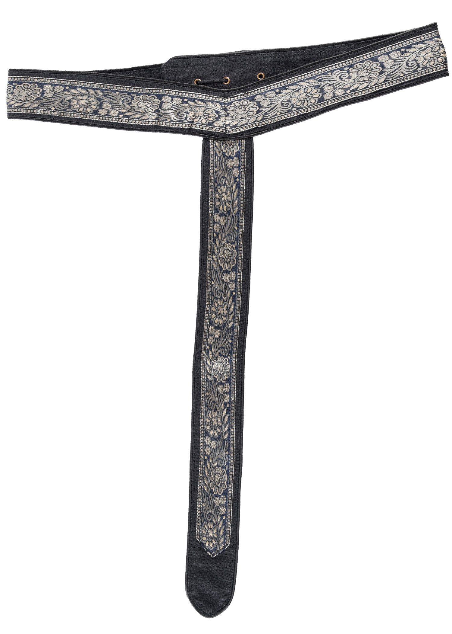 Cinturón medieval decorado en Y, color negro