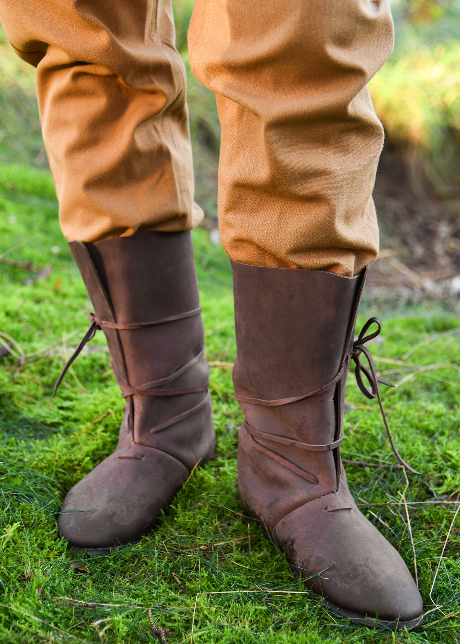 Botas vikingas Oseberg con cordones, marrones (siglo IX)