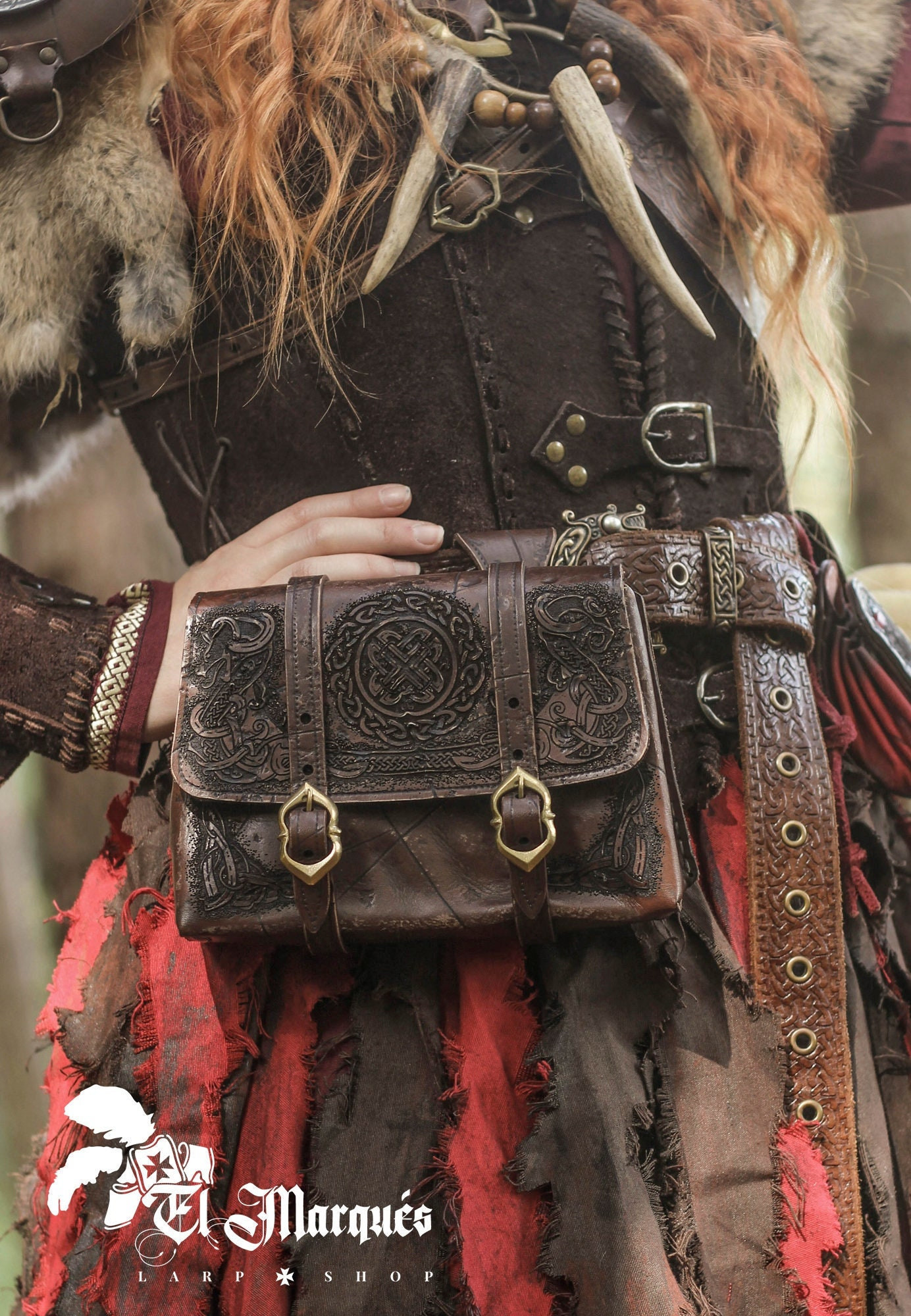 Bolso Vikingo Drakkar en cuero