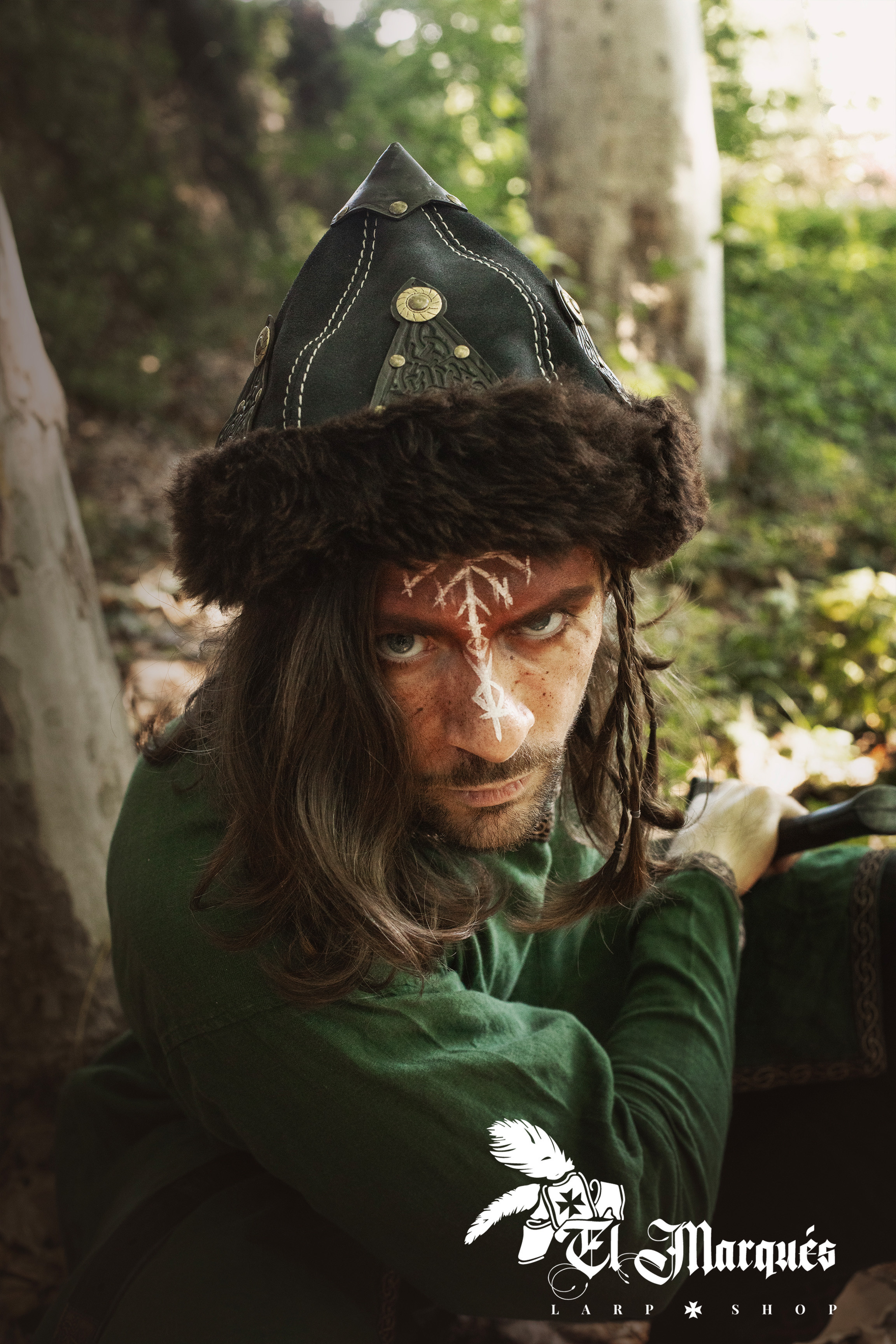 Sombrero Vikingo de oveja y cuero