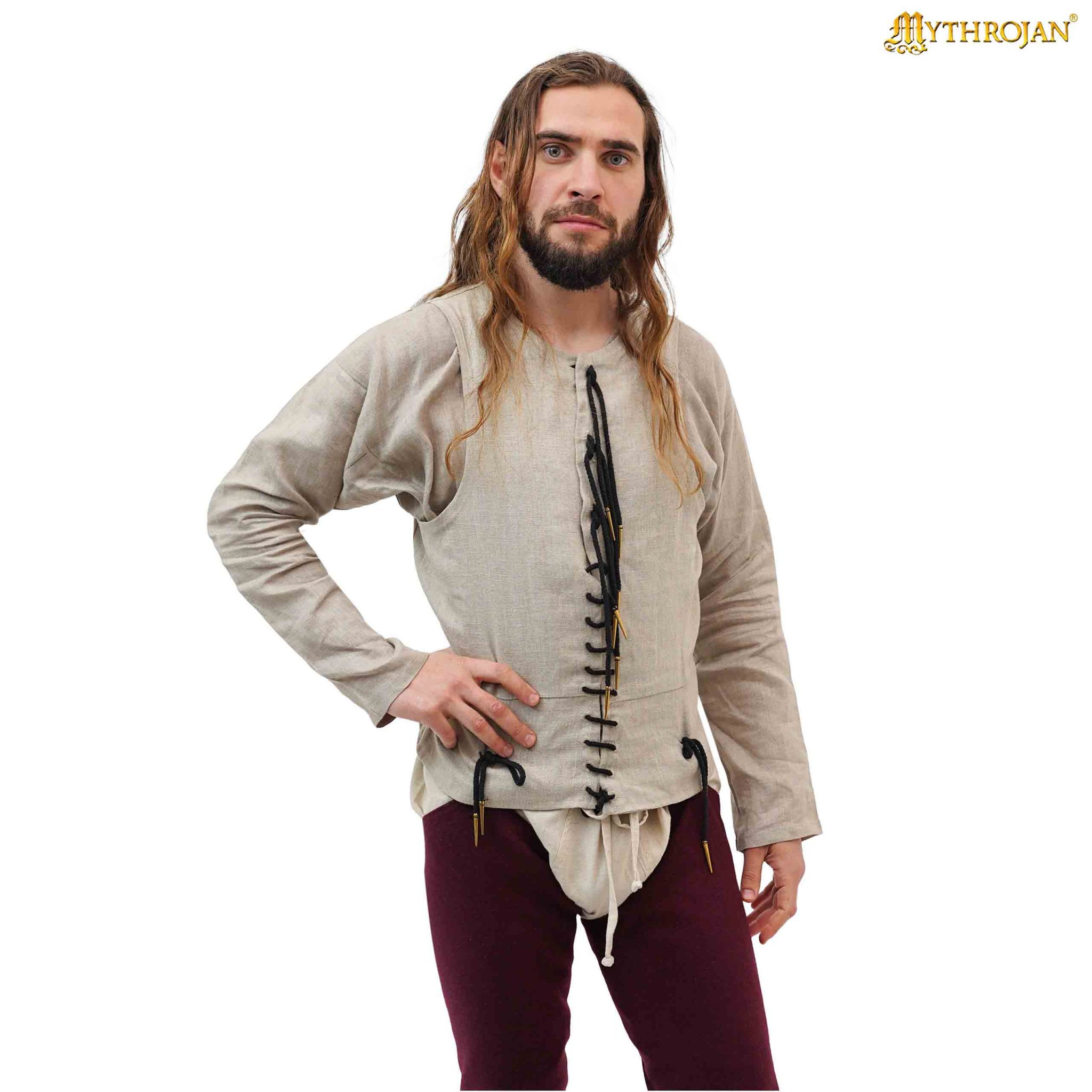 Camisa medieval sin mangas en color crudo