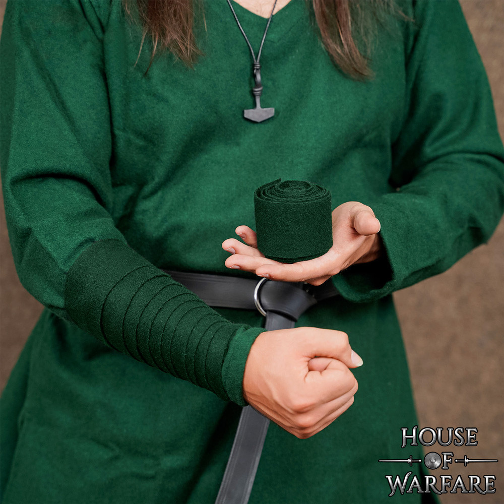 Brazalete vikingo en lana, color verde