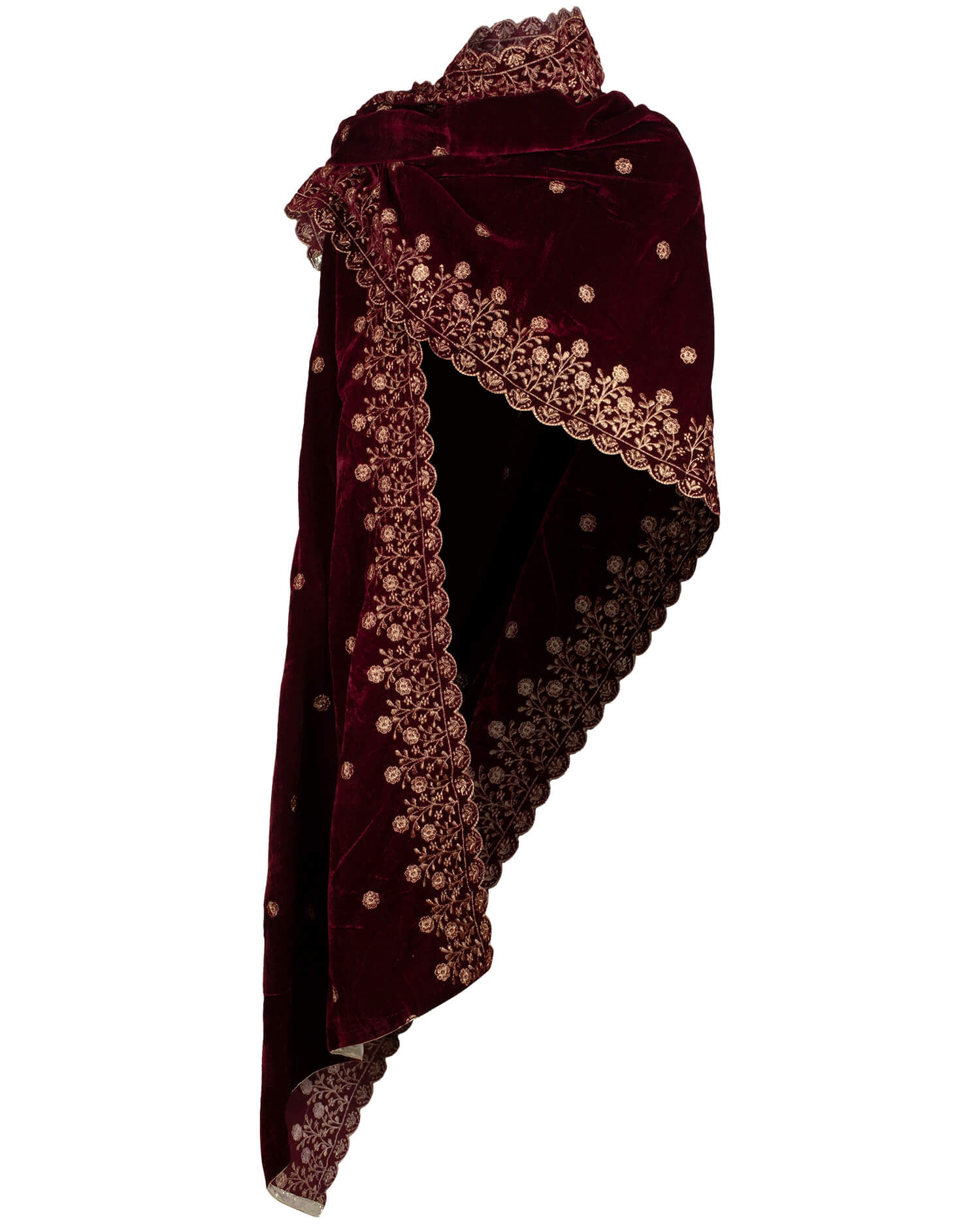 Pañuelo medieval decorado modelo Jasmin, color marrón