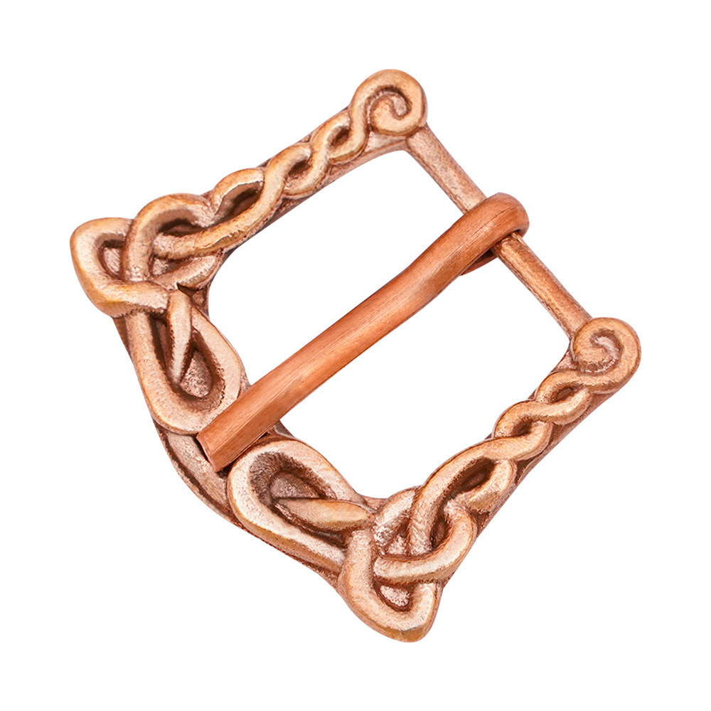 Hebilla clasica en bronce con adornos celtas