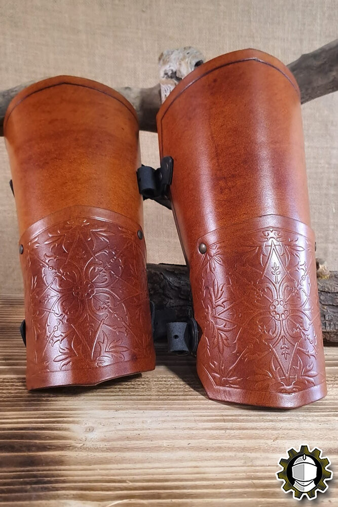 Brazaletes medievales cuero modelo Brian, color marrón