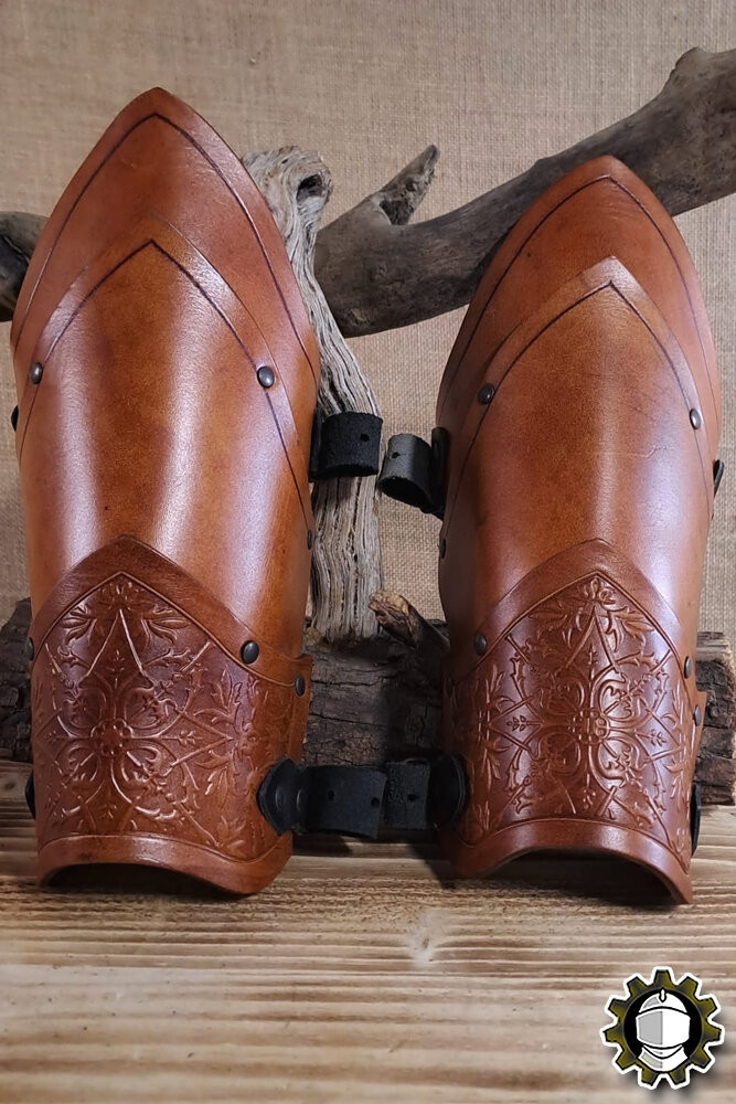 Brazaletes medievales cuero modelo Jerome, color marrón