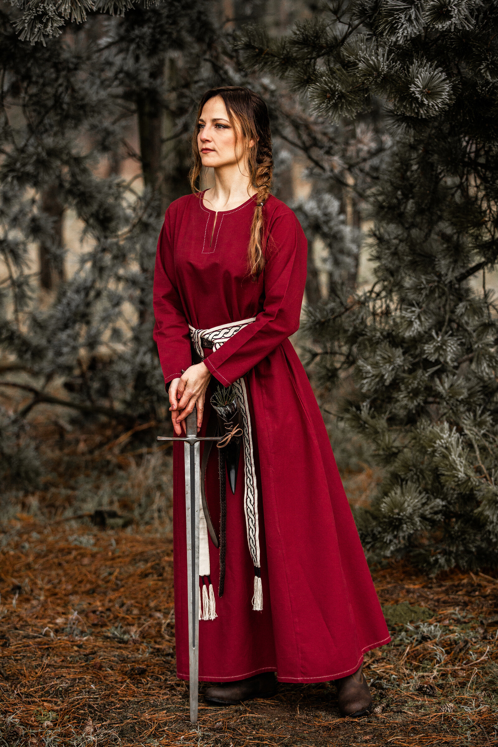 Vestido Vikingo mujer Helga en rojo