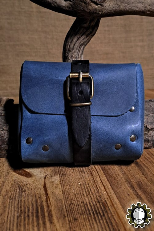 Bolso medieval en cuero azul modelo Valeron
