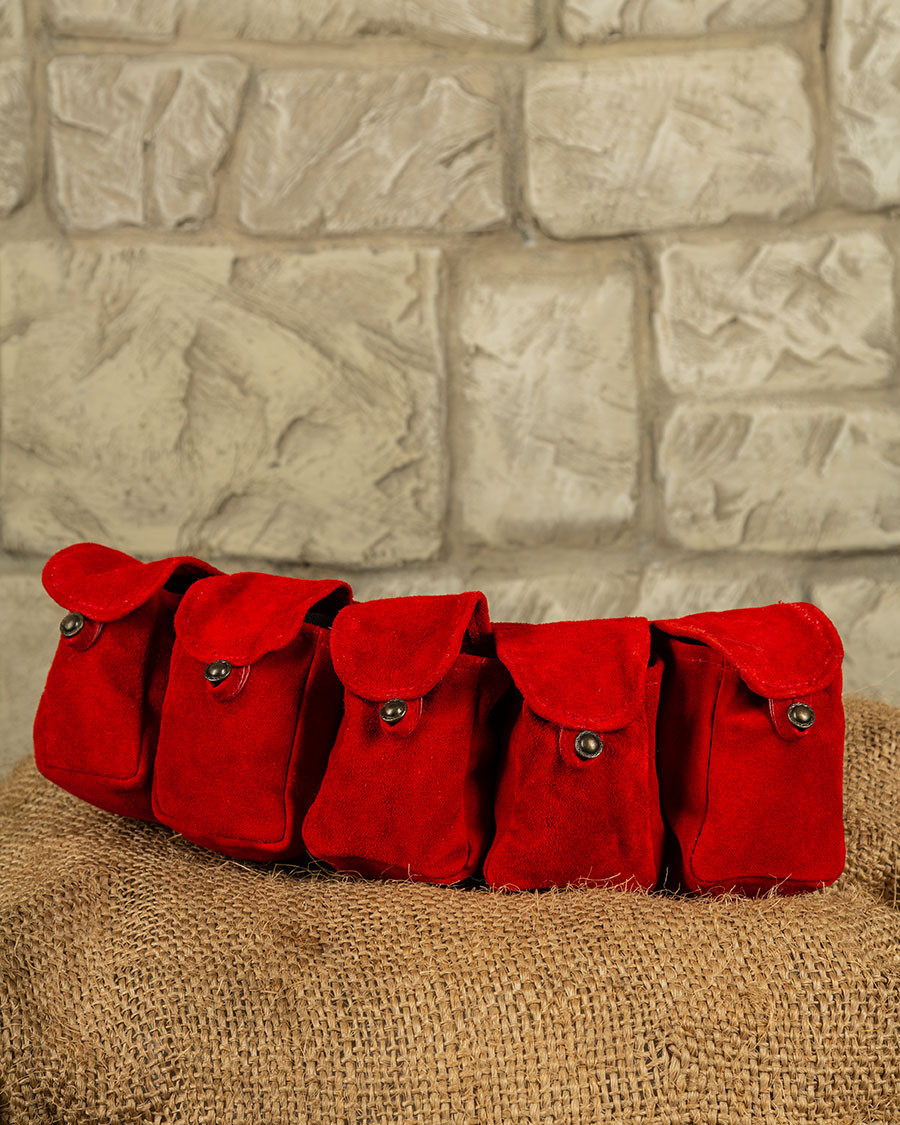 Cinturón Rickar con 5 bolsitas - Rojo