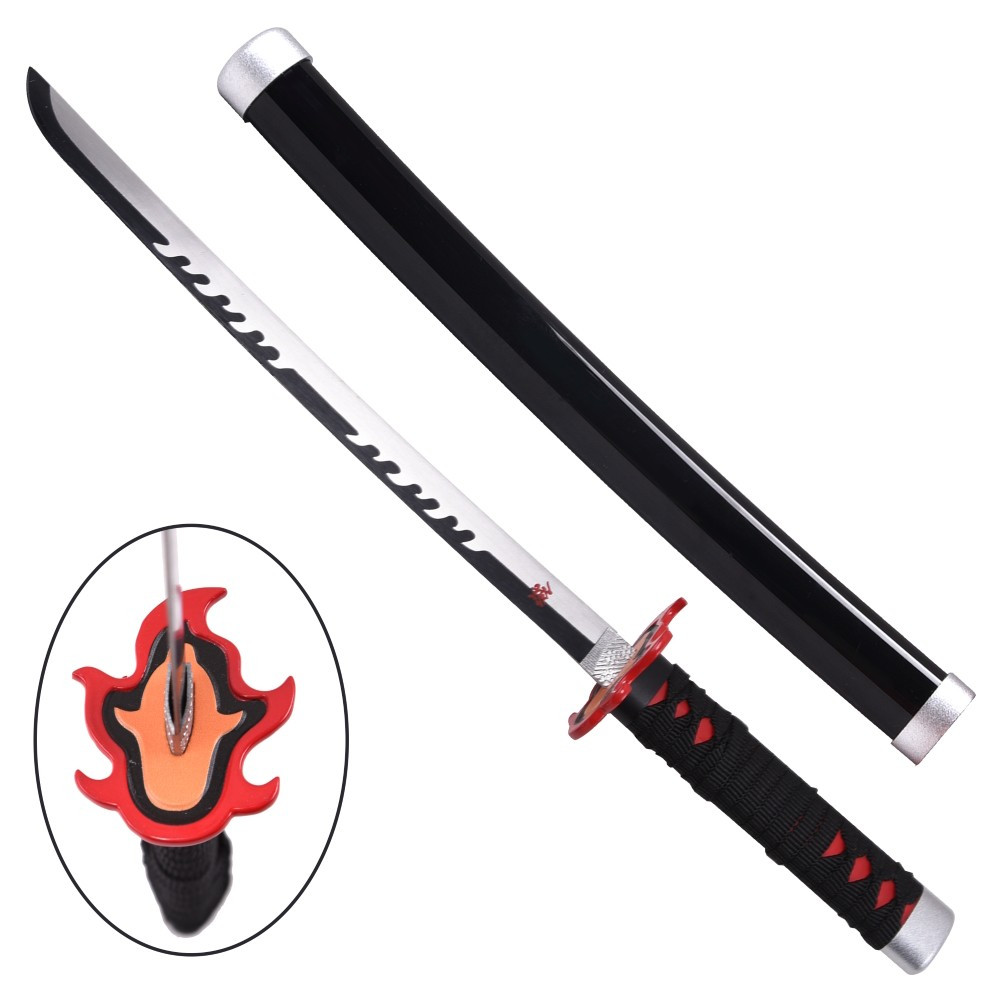 Mini Katana Tanjirou Kamado fuego, hoja en bambú