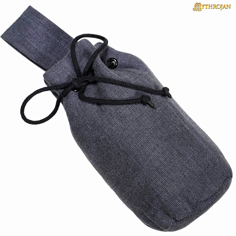 Bolsa limosnera medieval con cordón, color gris
