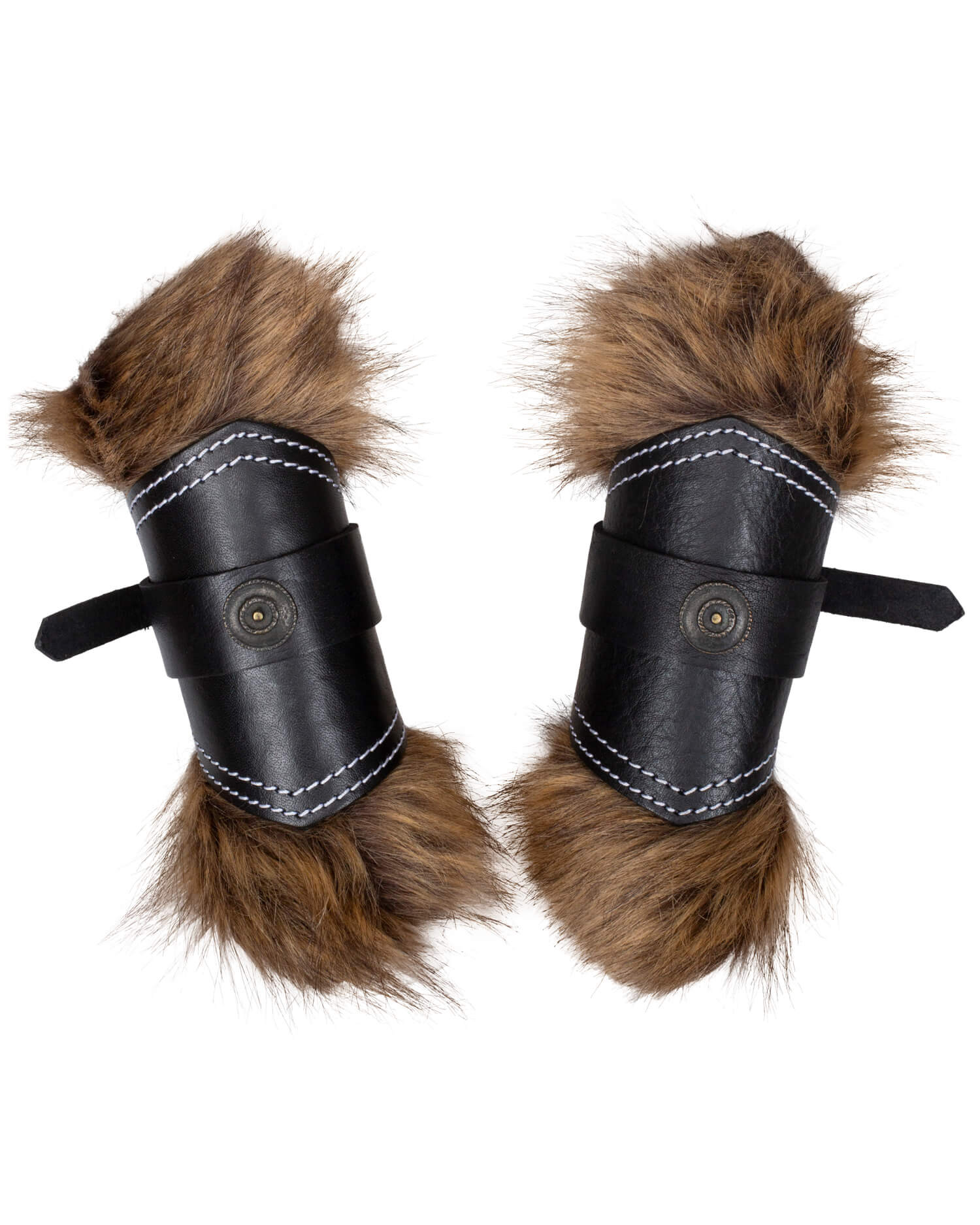 Brazaletes vikingos en cuero modelo Jotun, color negro