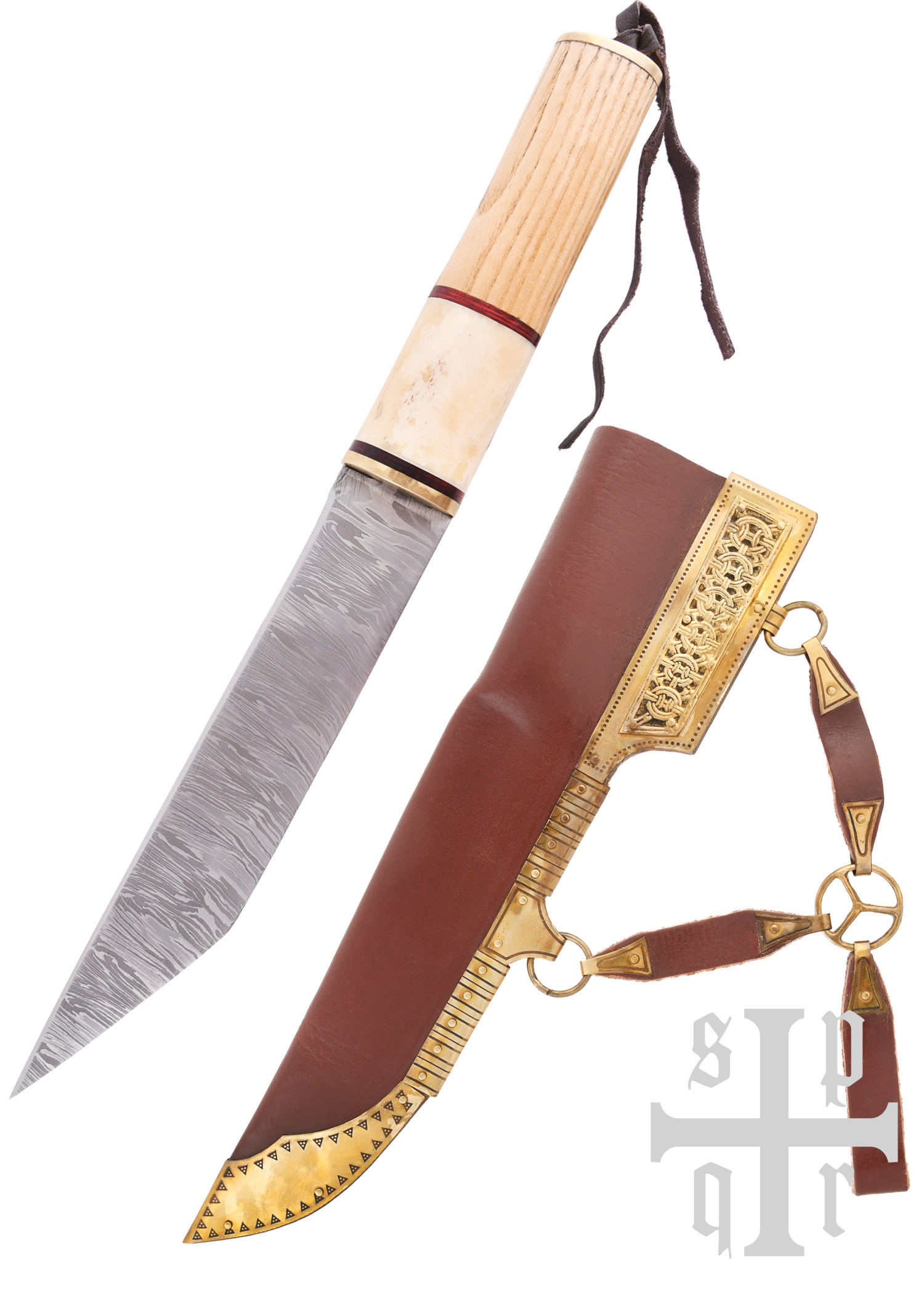 Cuchillo Sax Vikingo en acero Damasco