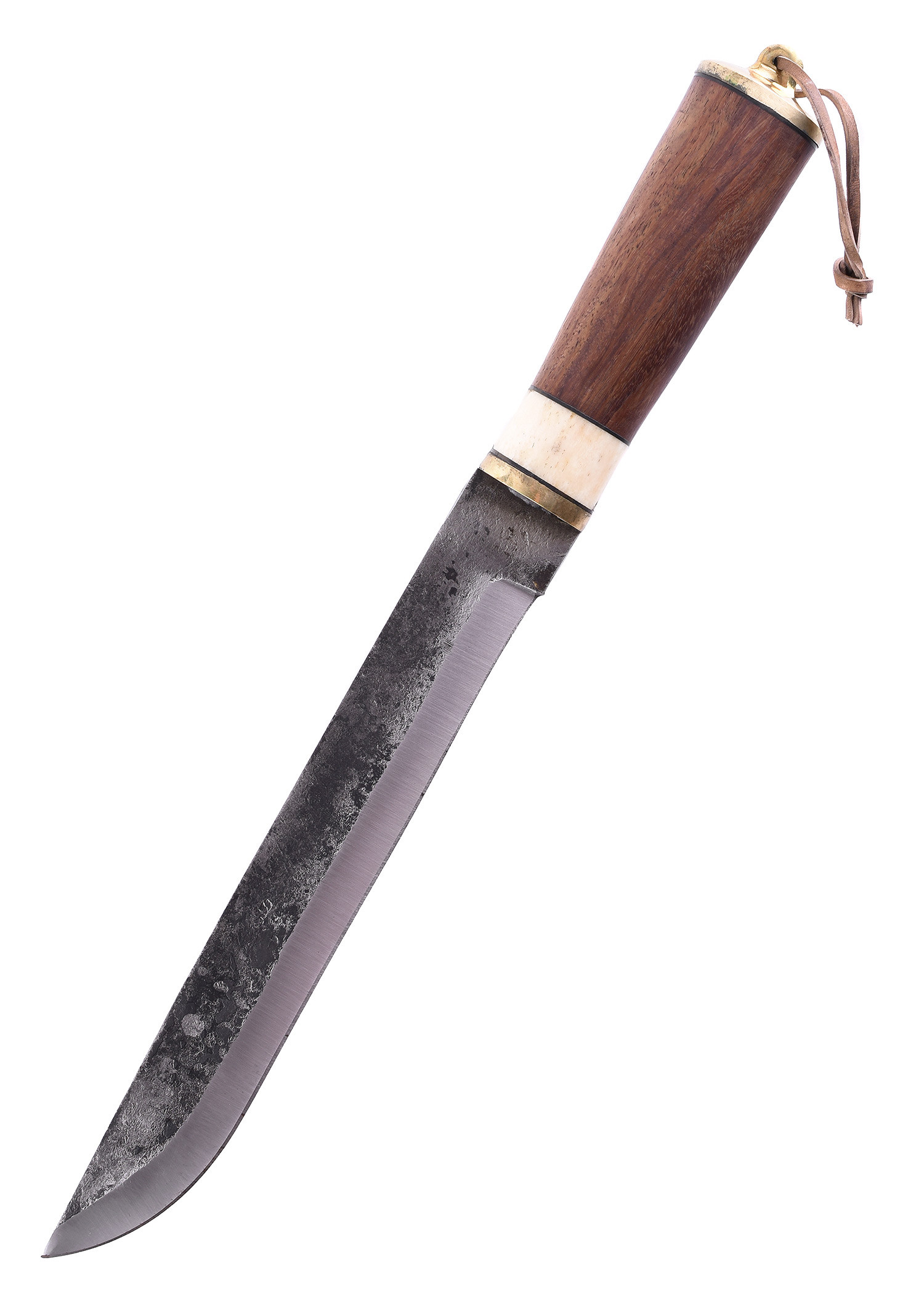 Cuchillo largo medieval con funda de cuero