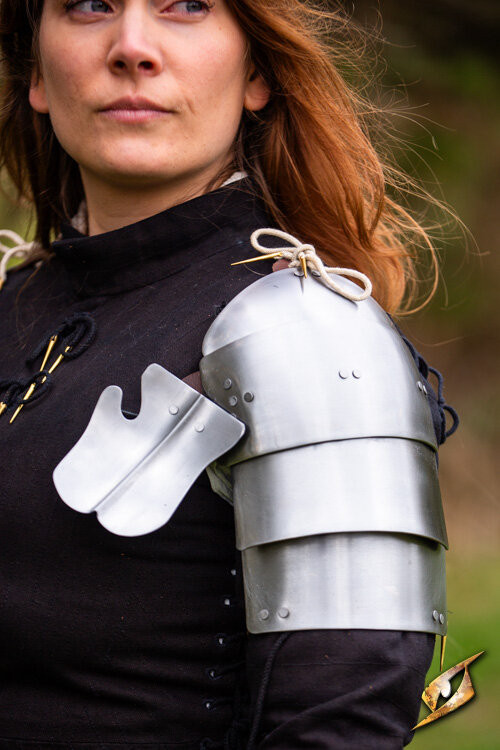 Hombreras medievales acero modelo Landsknecht, acabado pulido