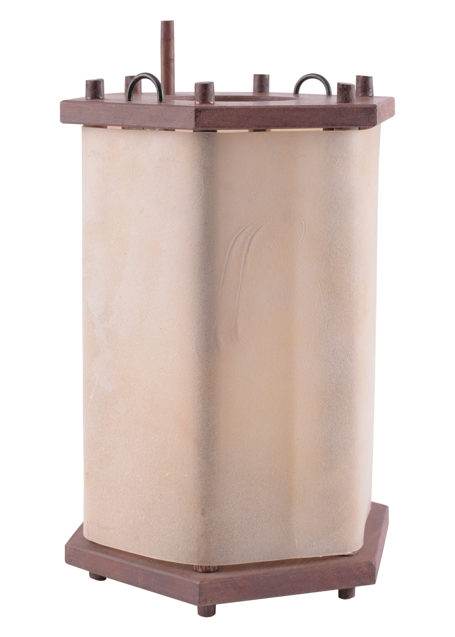 Linterna de madera con cuero crudo (23,5 cm.)
