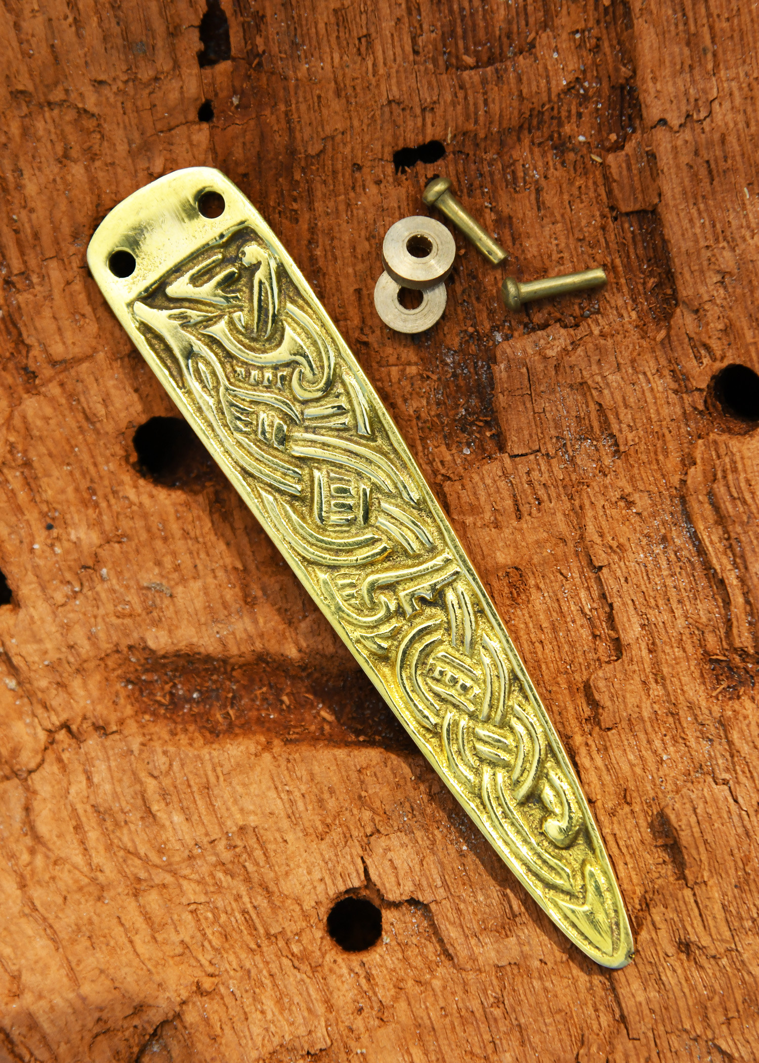 Accesorio de extremo de cinturón Vikingo, latón