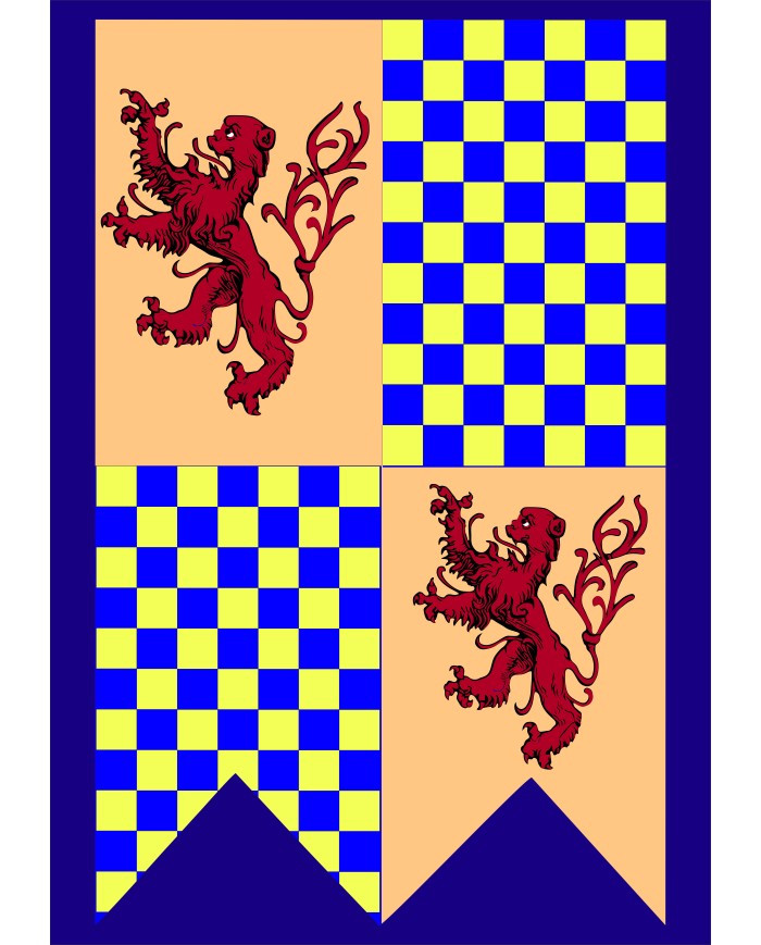 Bandera Medieval León tablero ajedrezado