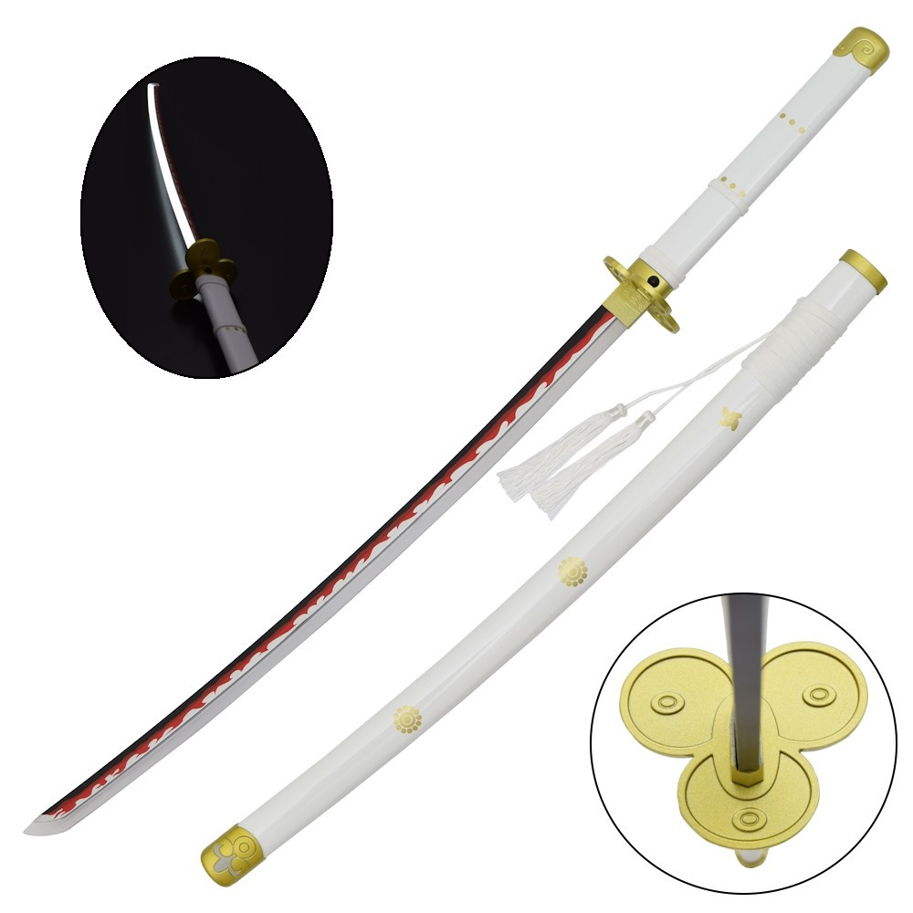 Katana blanca Enma de Zoro en Bambú con LED