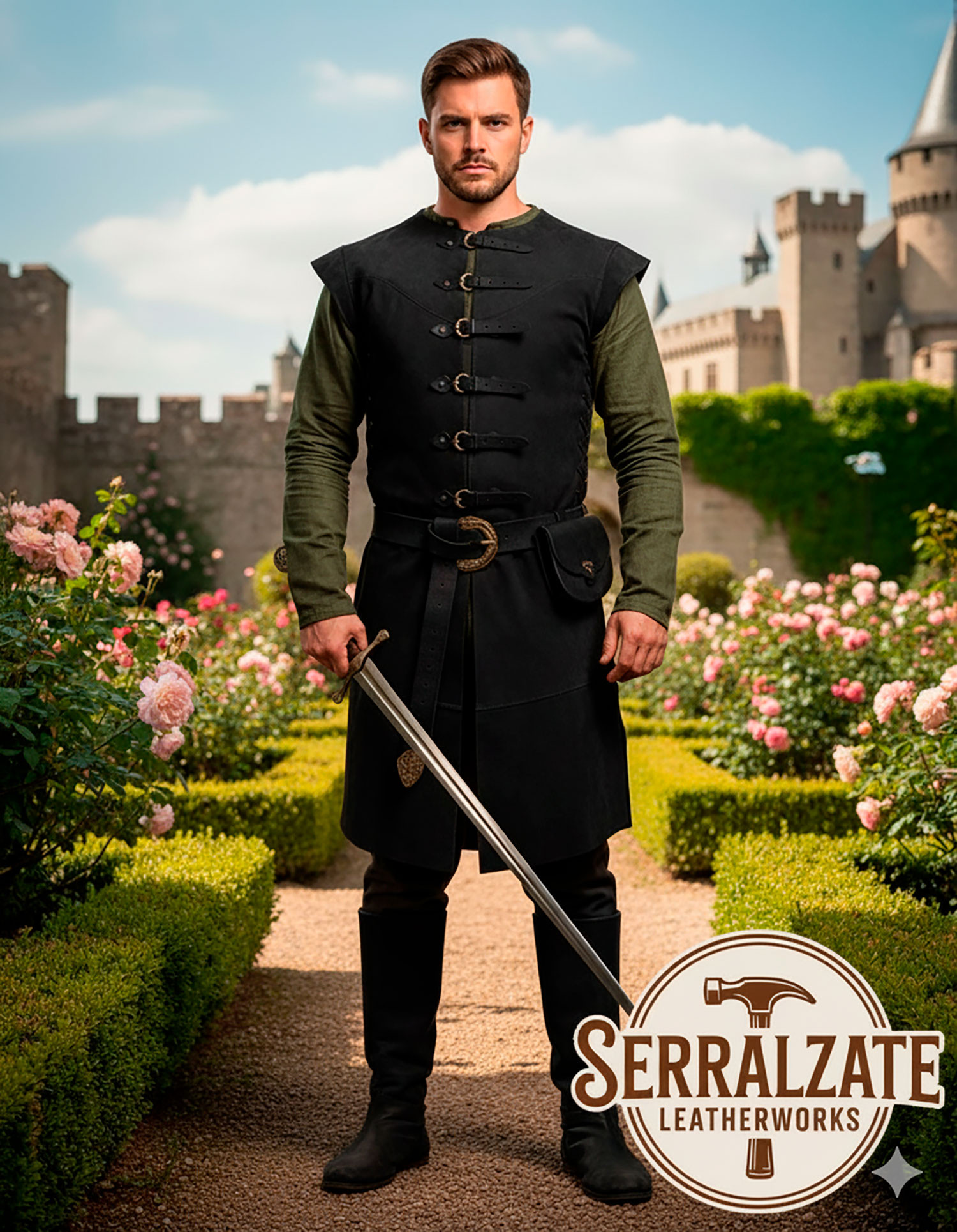 Túnica medieval Baldomero - Negro