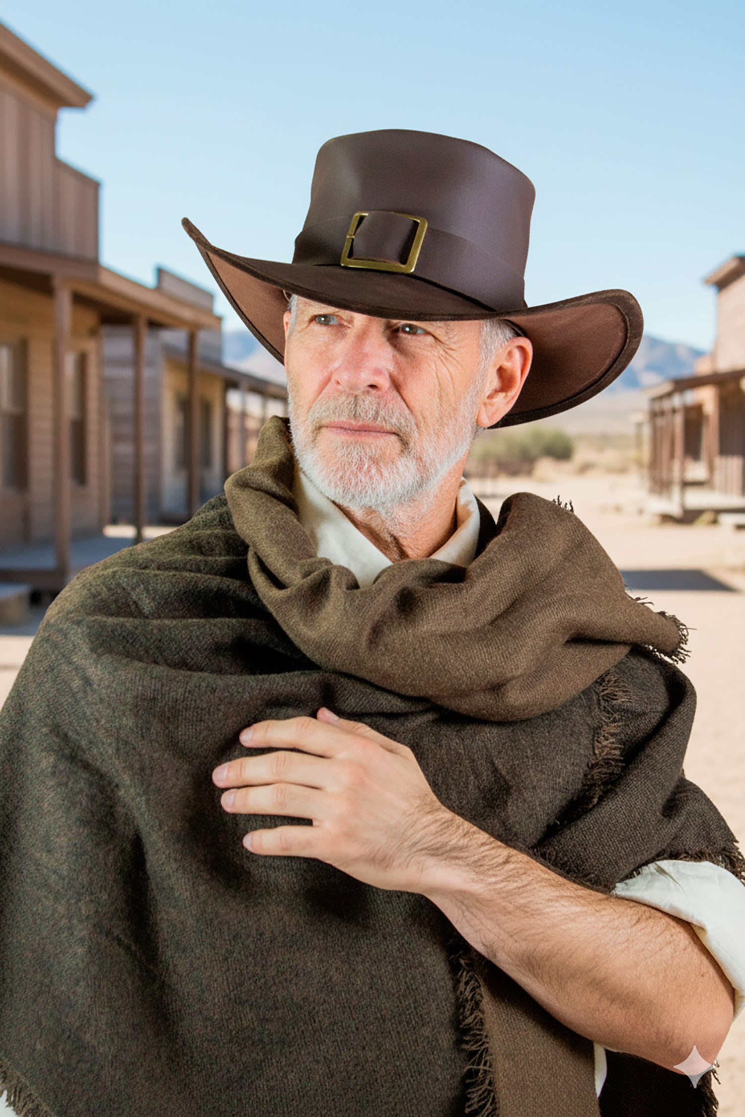 Sombrero Solomon Kane en cuero marrón oscuro