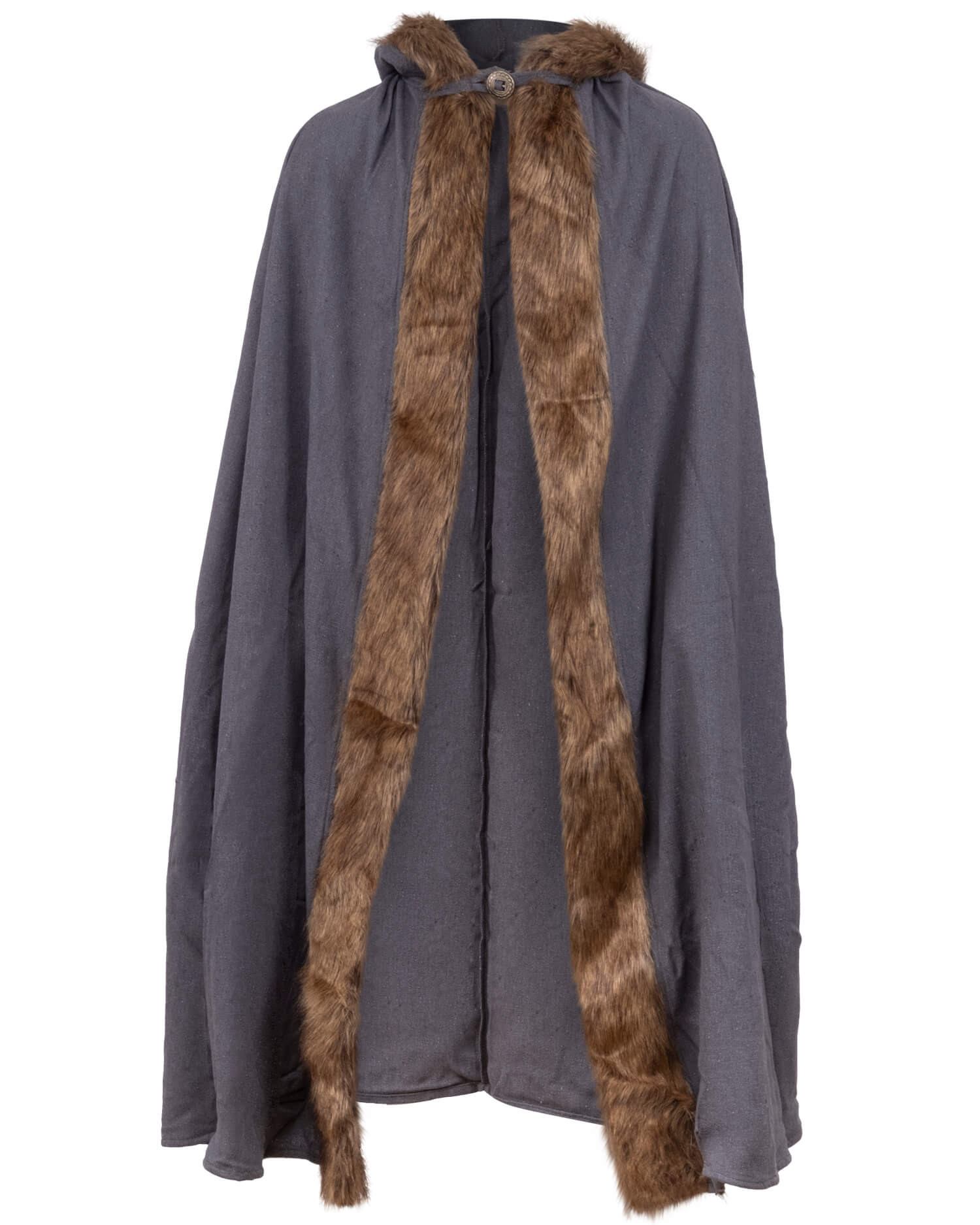 Capa medieval con capucha en algodón modelo Aaron, color gris