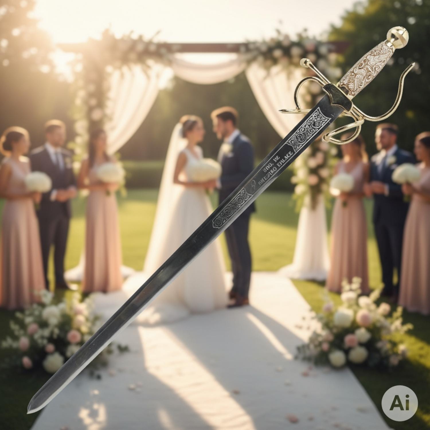 Espada Colada para bodas (sin texto personalizado grabado)