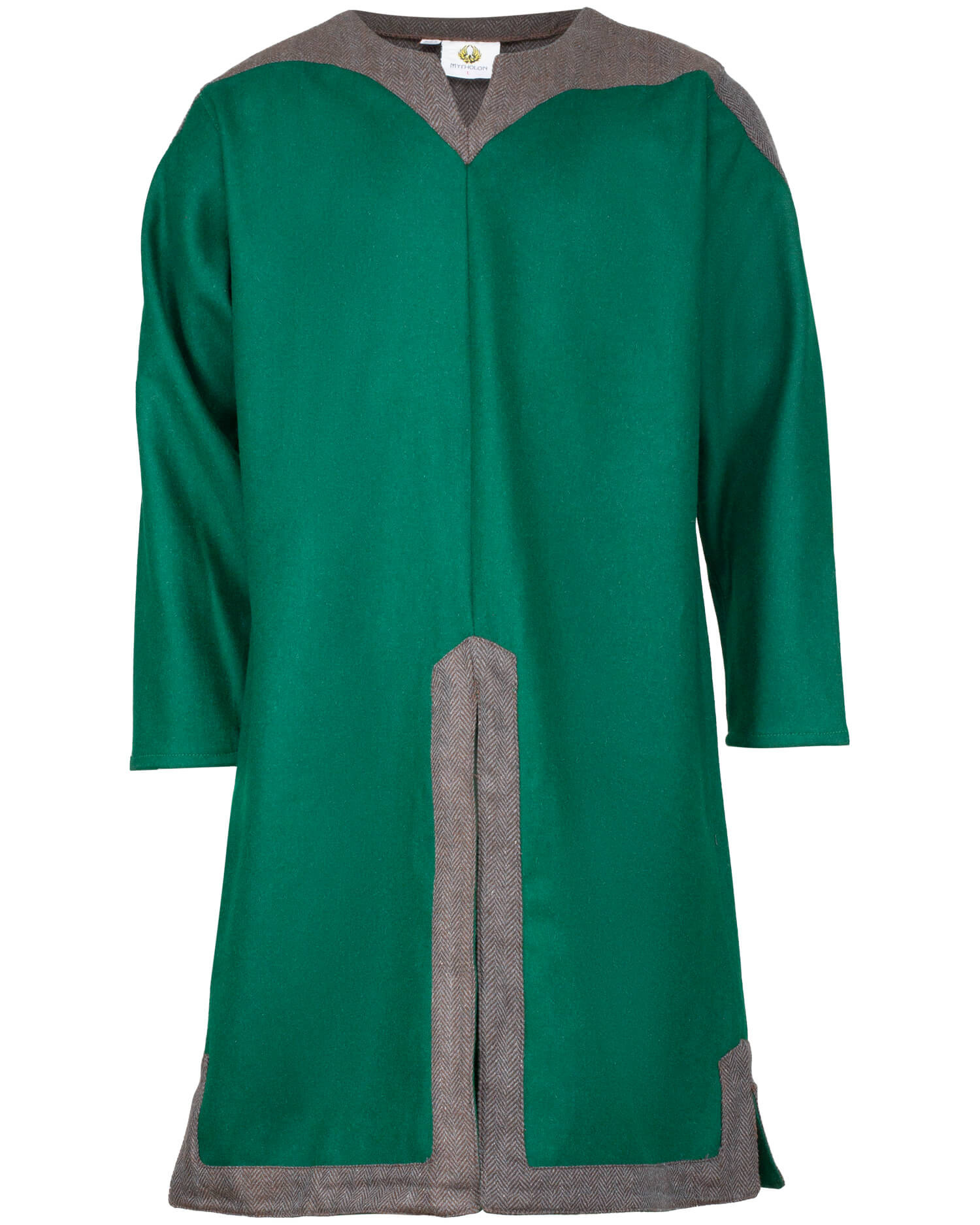 Túnica vikinga hombre en lana modelo Norgaard, color verde