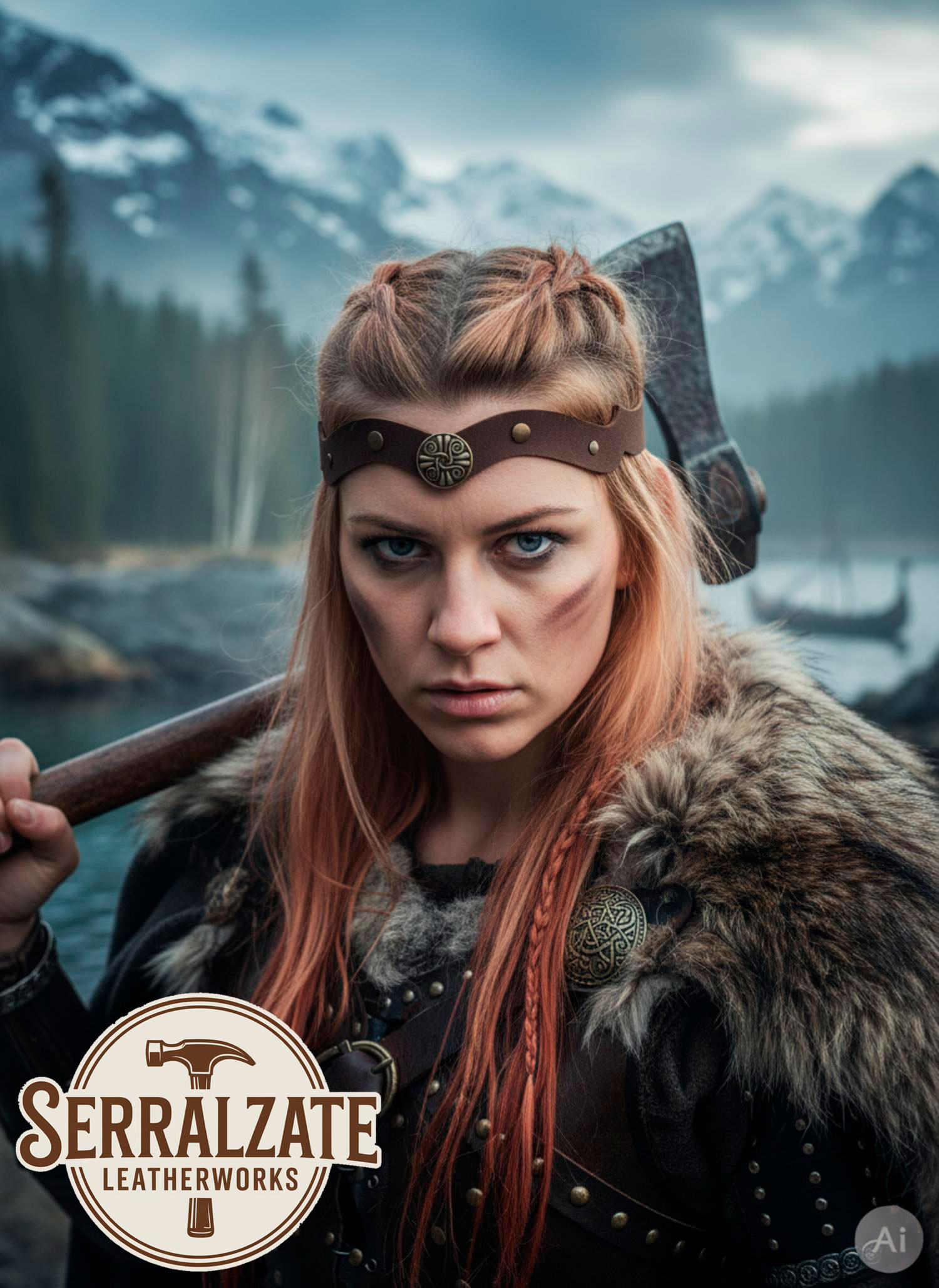 Diadema Vikingo-Celta nudos del viento en marrón