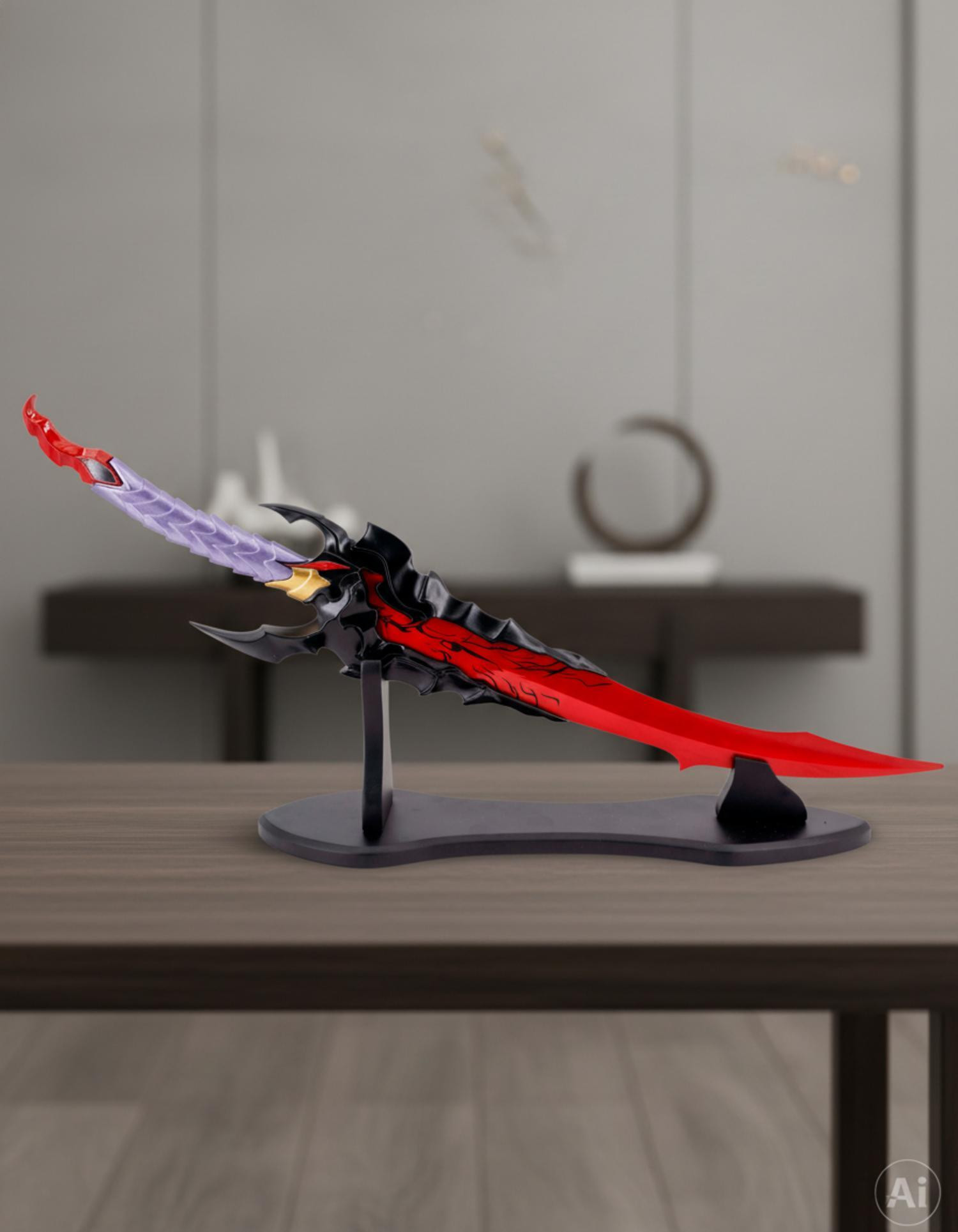 Espada corta no oficial Ira de Kamish, Solo Leveling, hoja fina