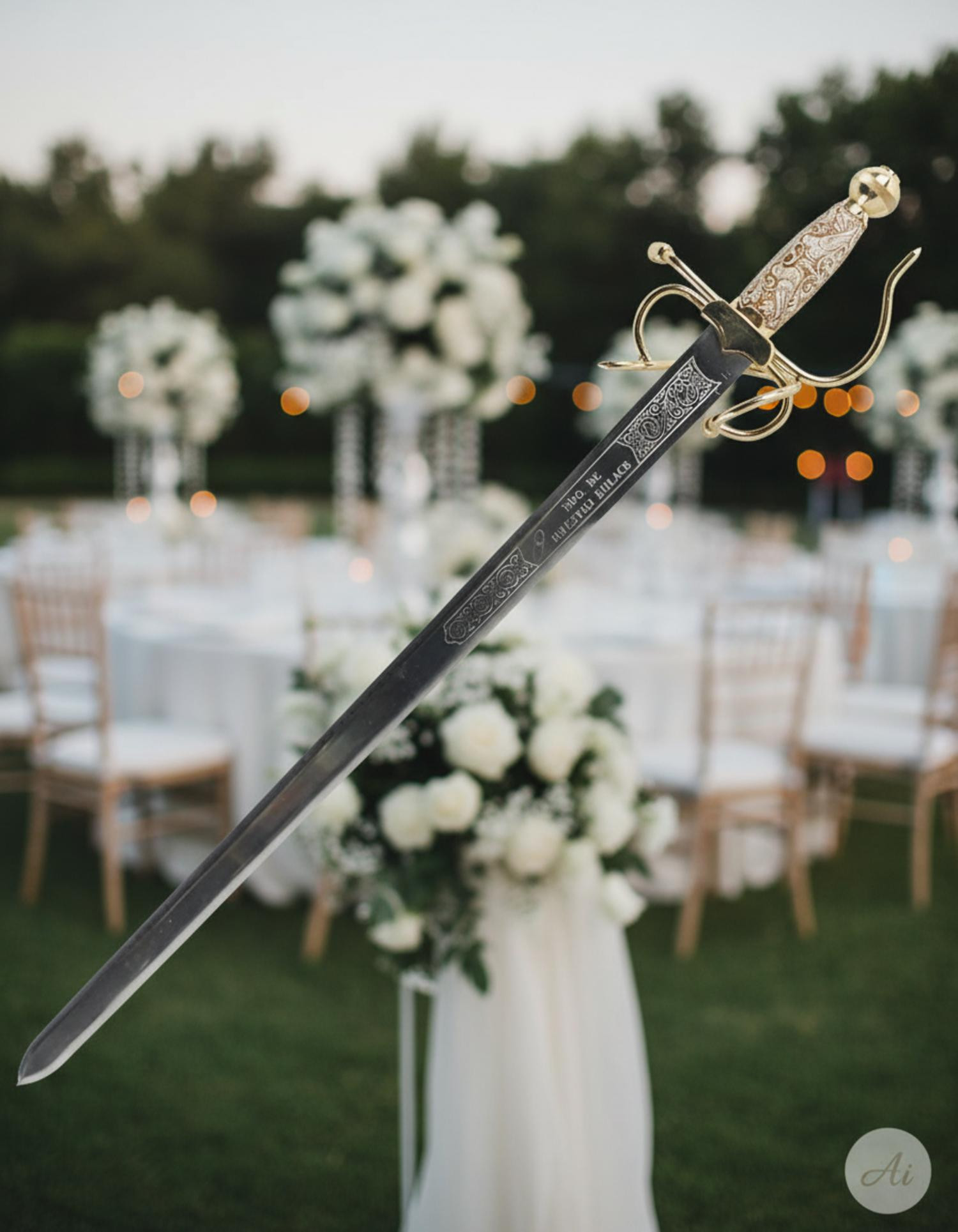 Espada Colada para bodas (con texto personalizado grabado)