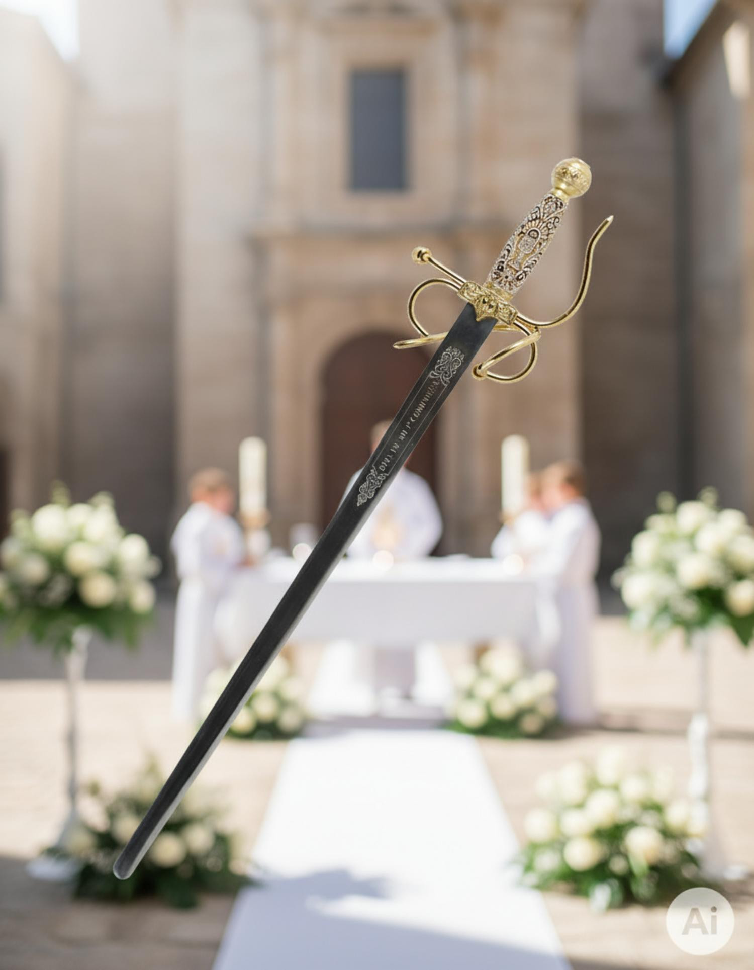 Espada Colada para comuniones (con texto personalizado grabado)