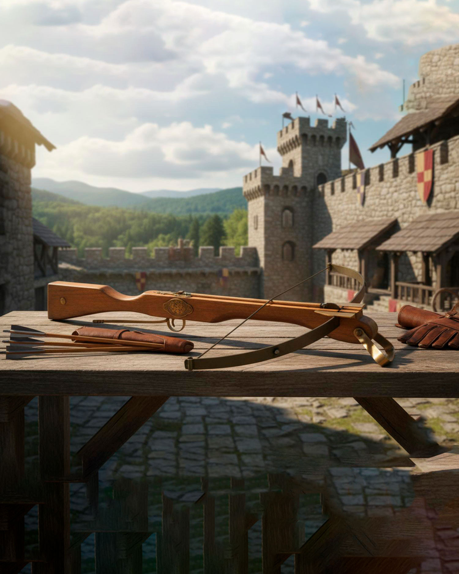 Ballesta medieval, 82 cms.