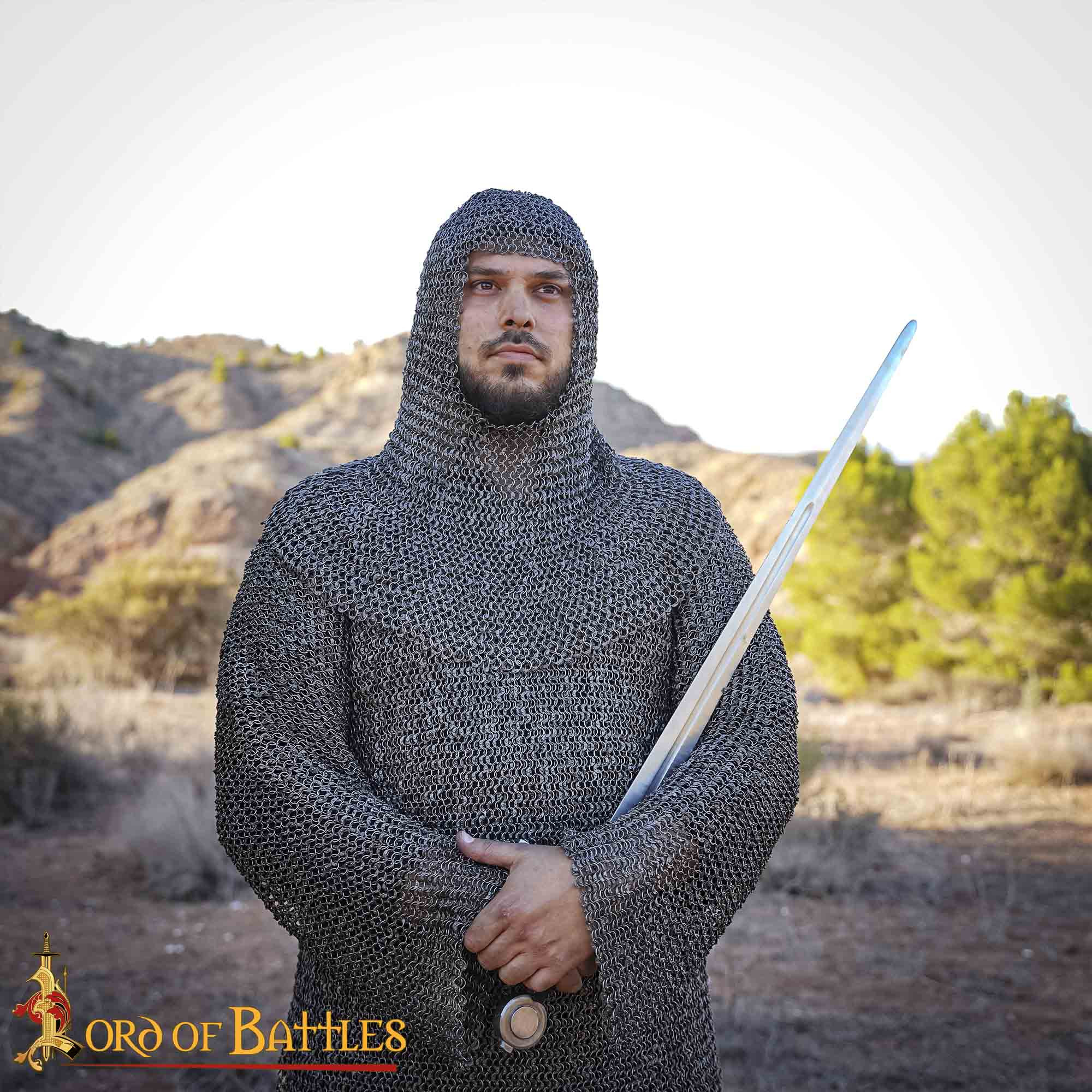 Verdugo cota de malla acero dulce anillo remachado (8 mm.)