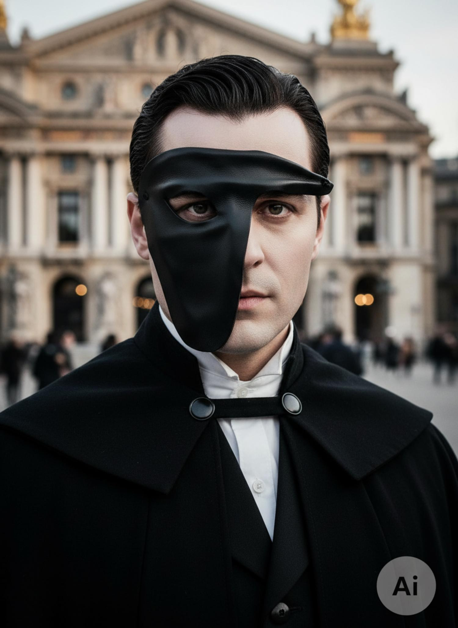 Máscara ópera fantasía cuero villano toque misterio