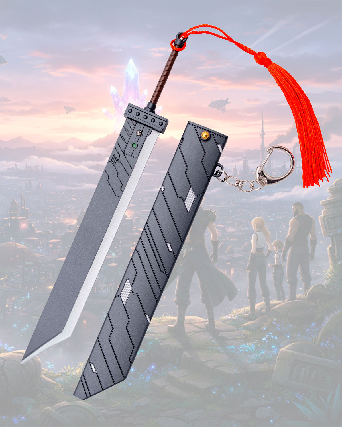 Llavero mini espada de Final Fantasy, con soporte