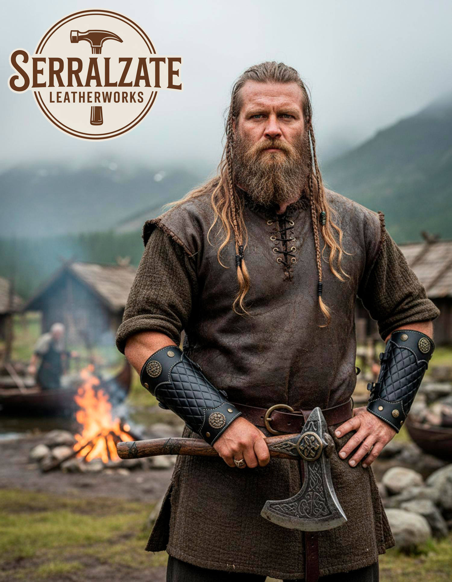 Brazaletes cuero Bertrand negros para recreación