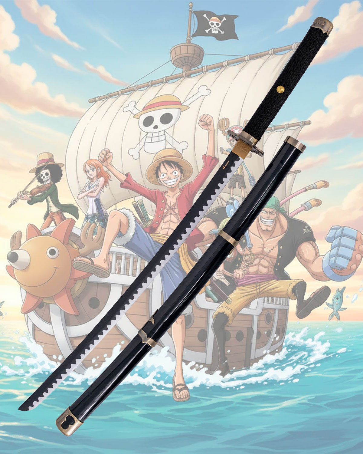 Katana Yubashiri de Zoro de One Piece réplica no oficial, hoja de bambú