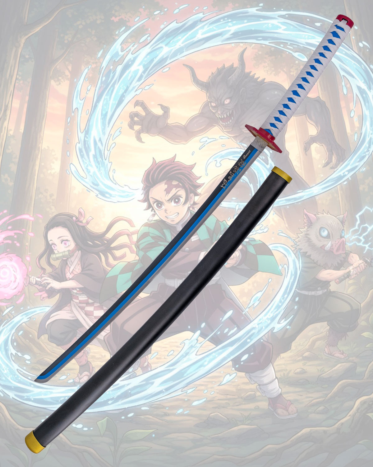 Katana réplica Giyuu Tomioka Demon Slayer anime