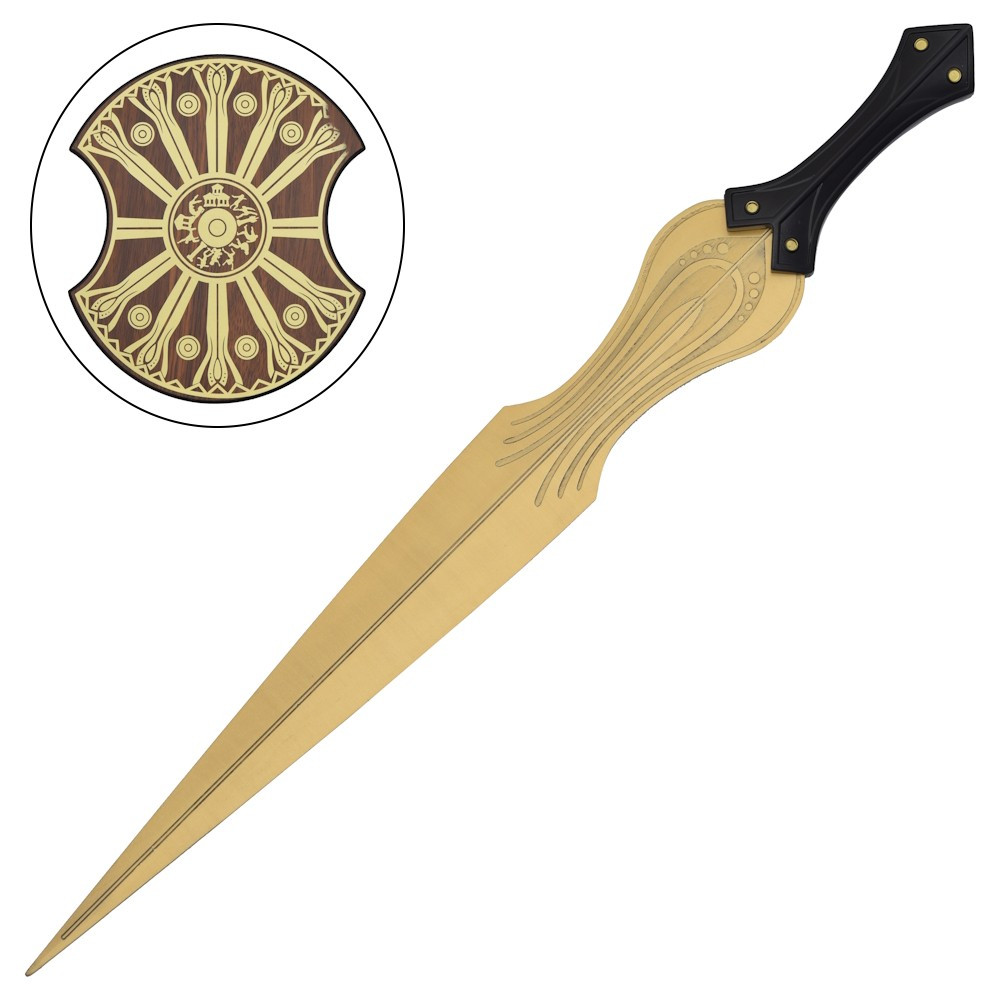 Réplica no oficial espada Aquiles Troya, con soporte