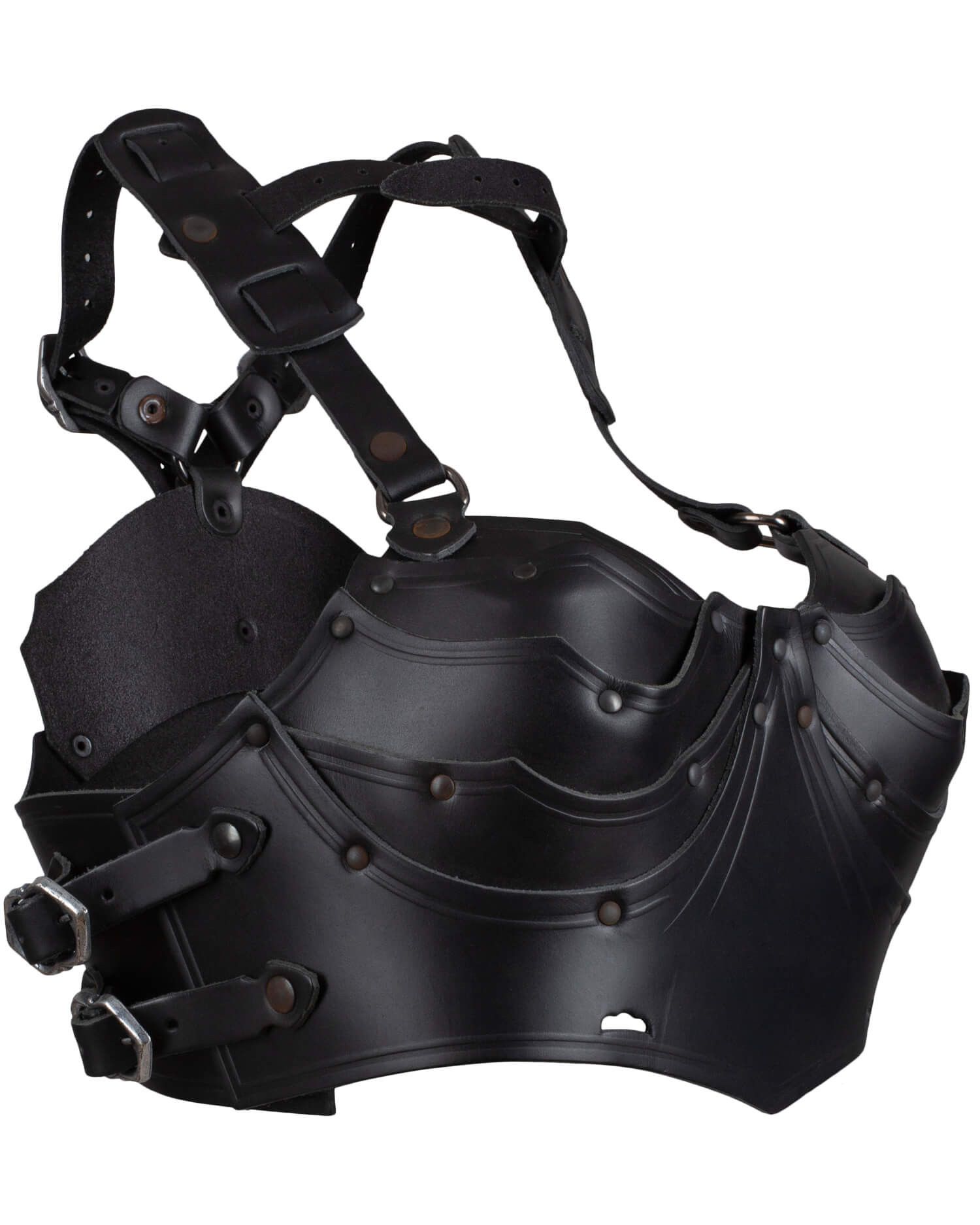 Corpiño medieval en cuero modelo Lilith, color negro